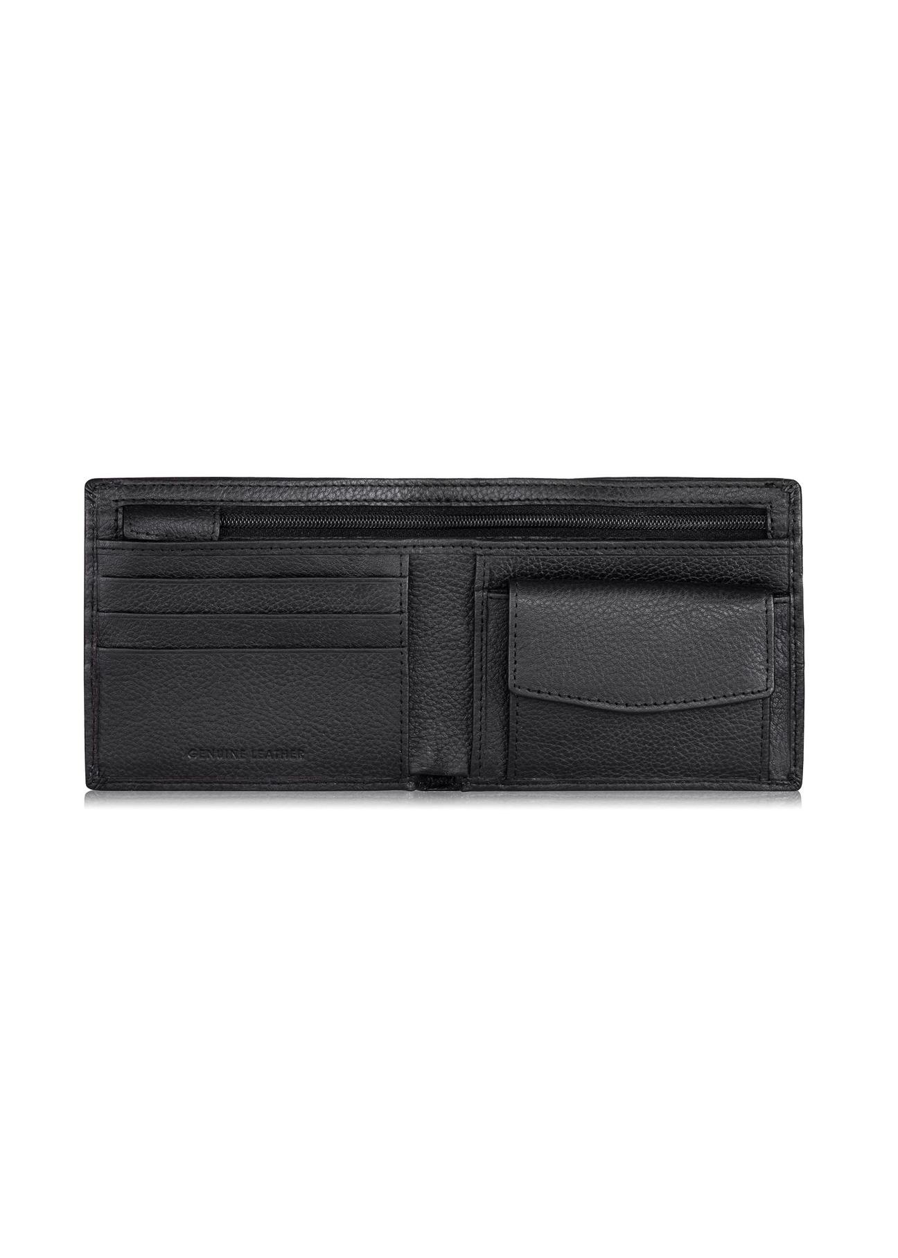 Men's leather wallet with stitching PORMS-0522-99(W23)-04