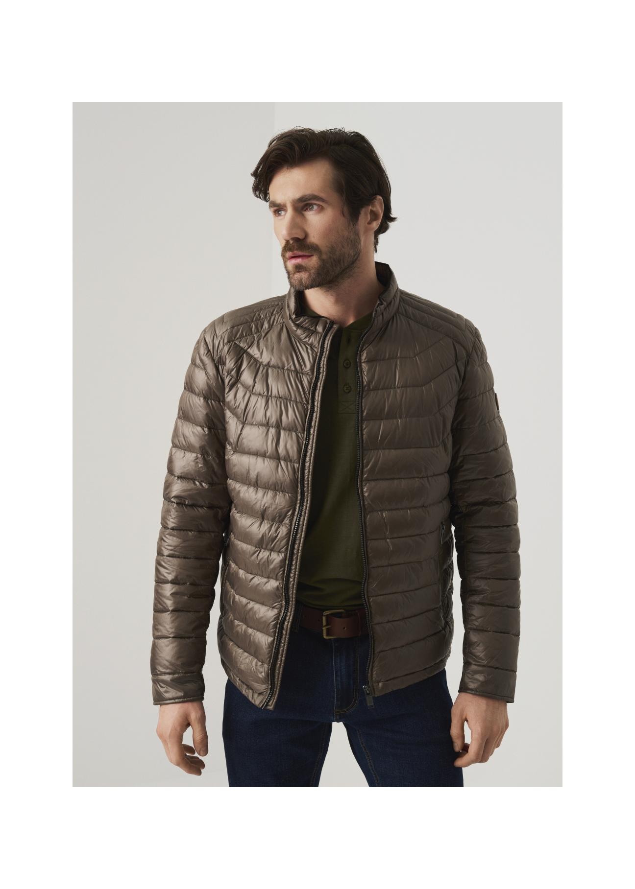 Men's quilted jacket with stand-up collar KURMT-0260-82(W23)-02