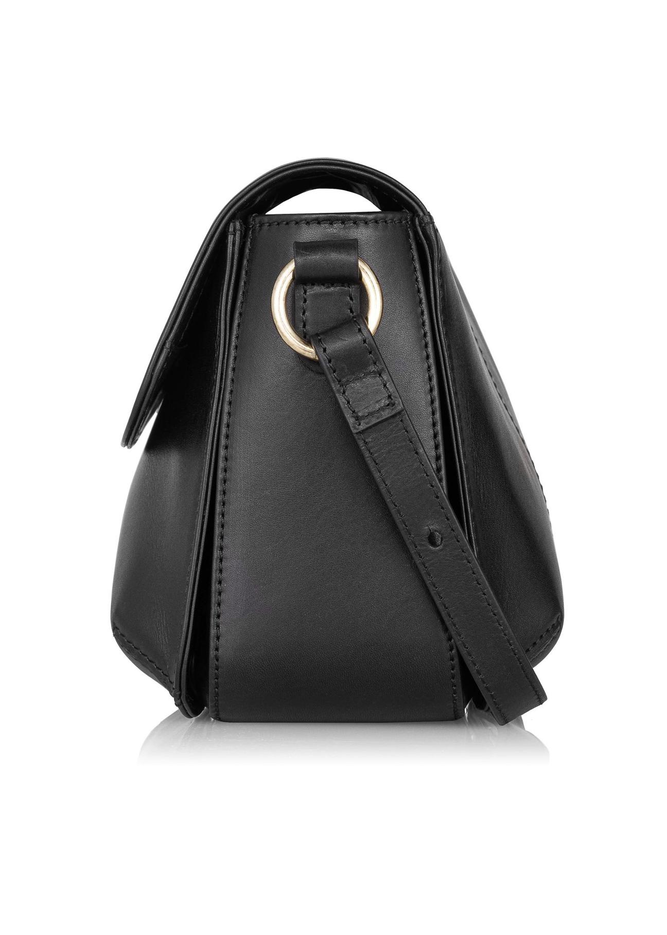 Black leather women's postbag TORES-1008-99(W24)-03