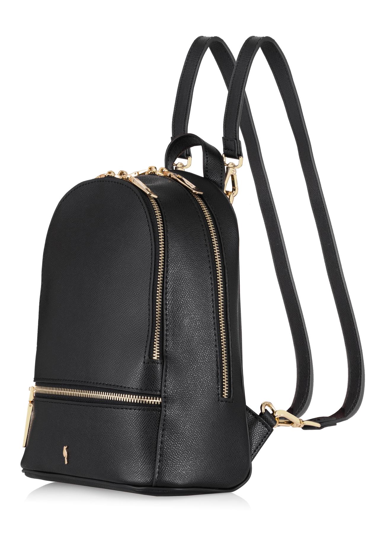 Black leather women's backpack TORES-0420B-99(Z23)-02