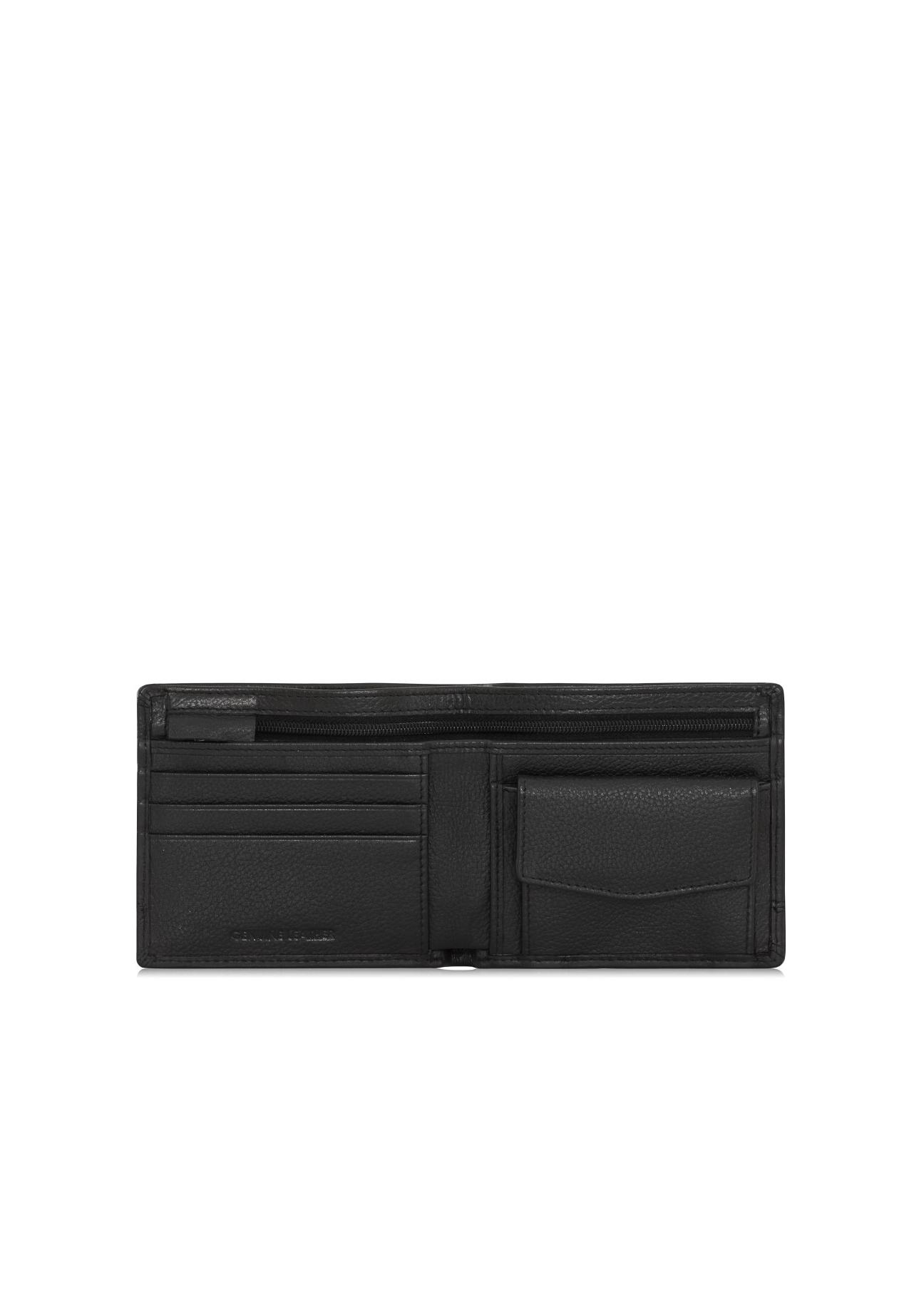 Men's black leather wallet PORMS-0009-99(W24)-04