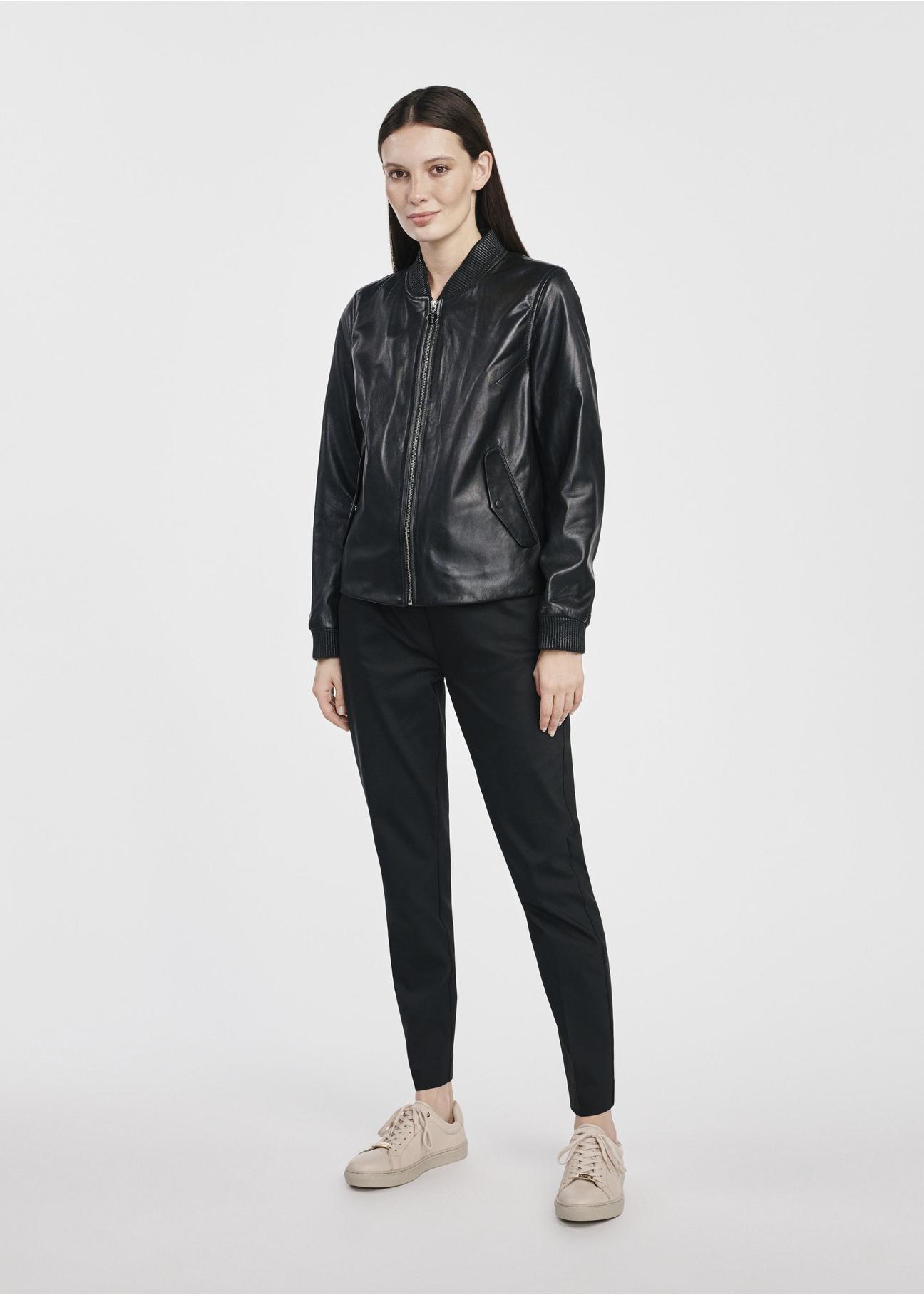 Black leather bomber jacket KURDS-0538-5620(W25)-02