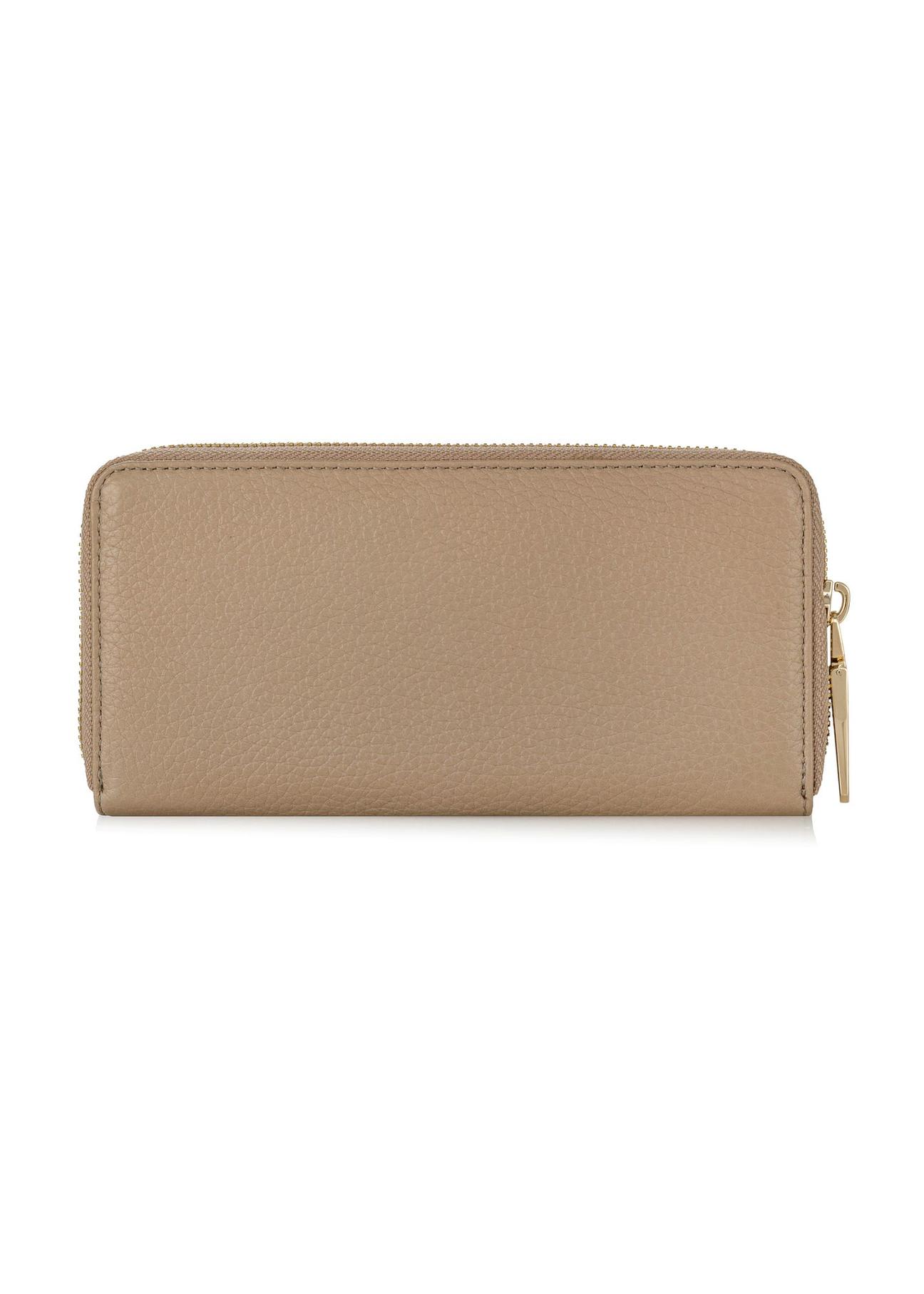 Large beige leather women's wallet PORES-0800B-80(W24)-04