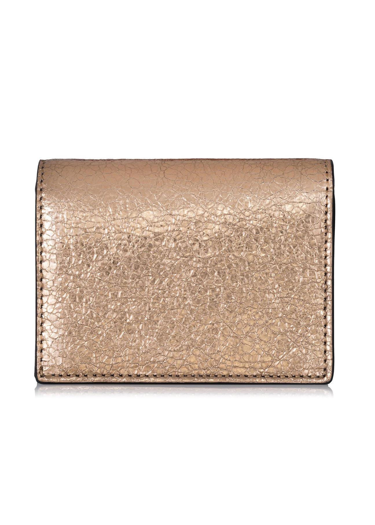 Women's small gold leather wallet PORES-0878-28(Z23)-03