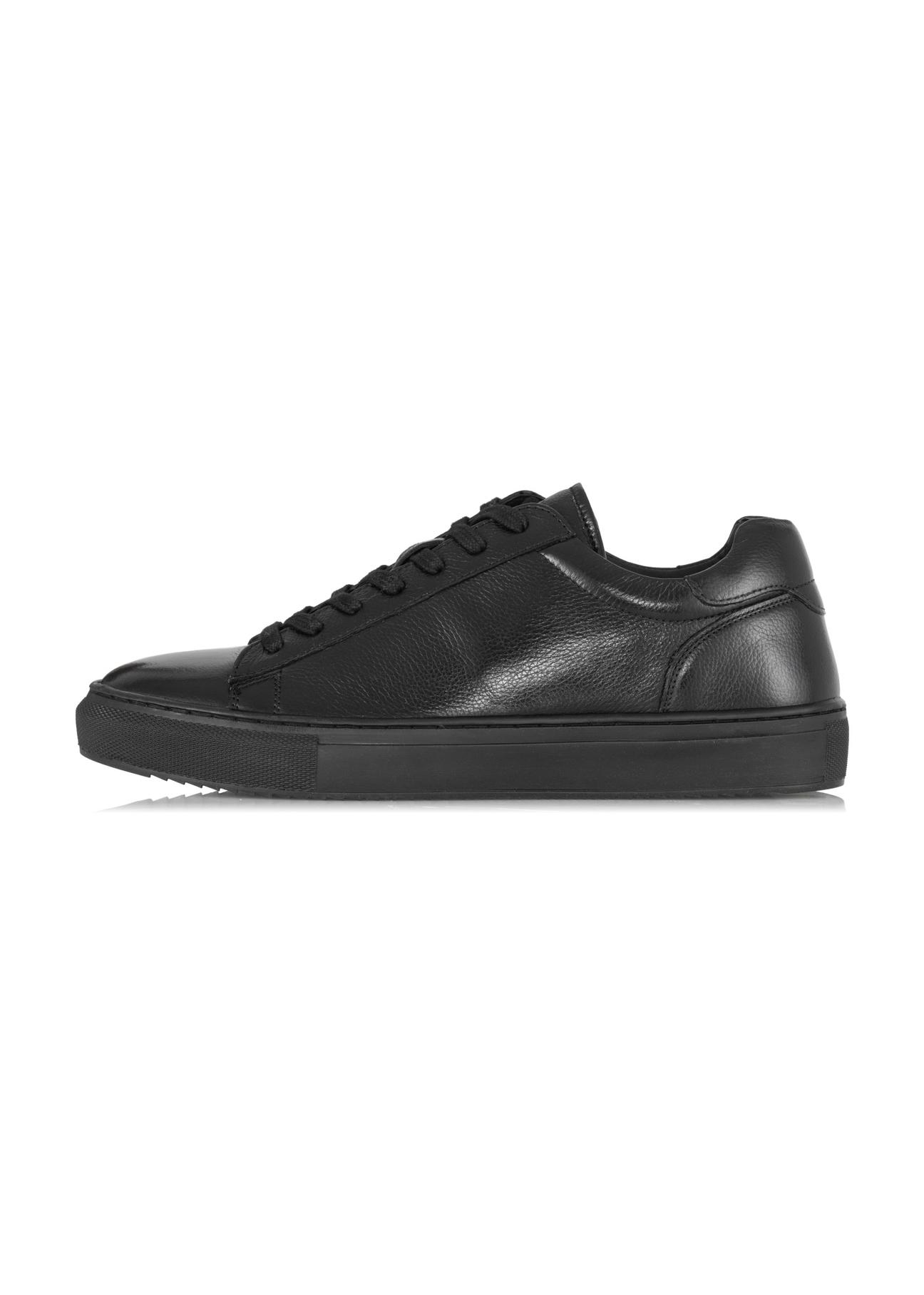 Men's leather black sneakers BUTYM-0444-99(Z24)