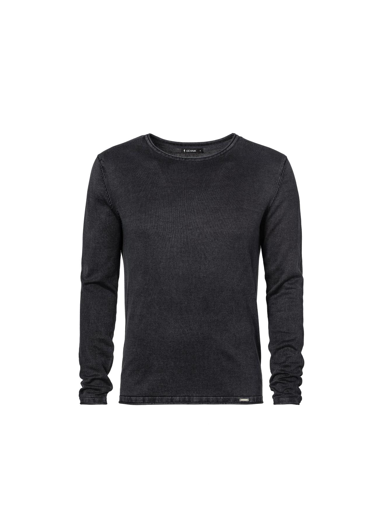 Men's graphite cotton sweater SWEMT-0100-91(W24)-04