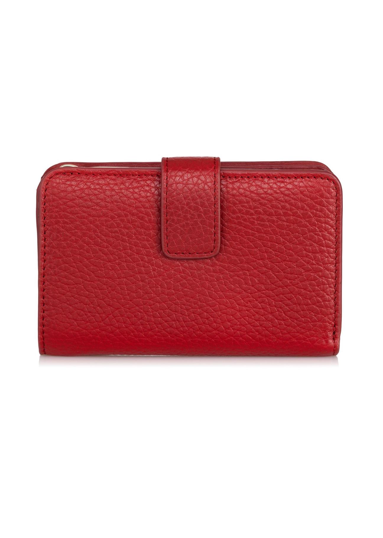 Women's red leather wallet PORES-0896-40(Z23)-03