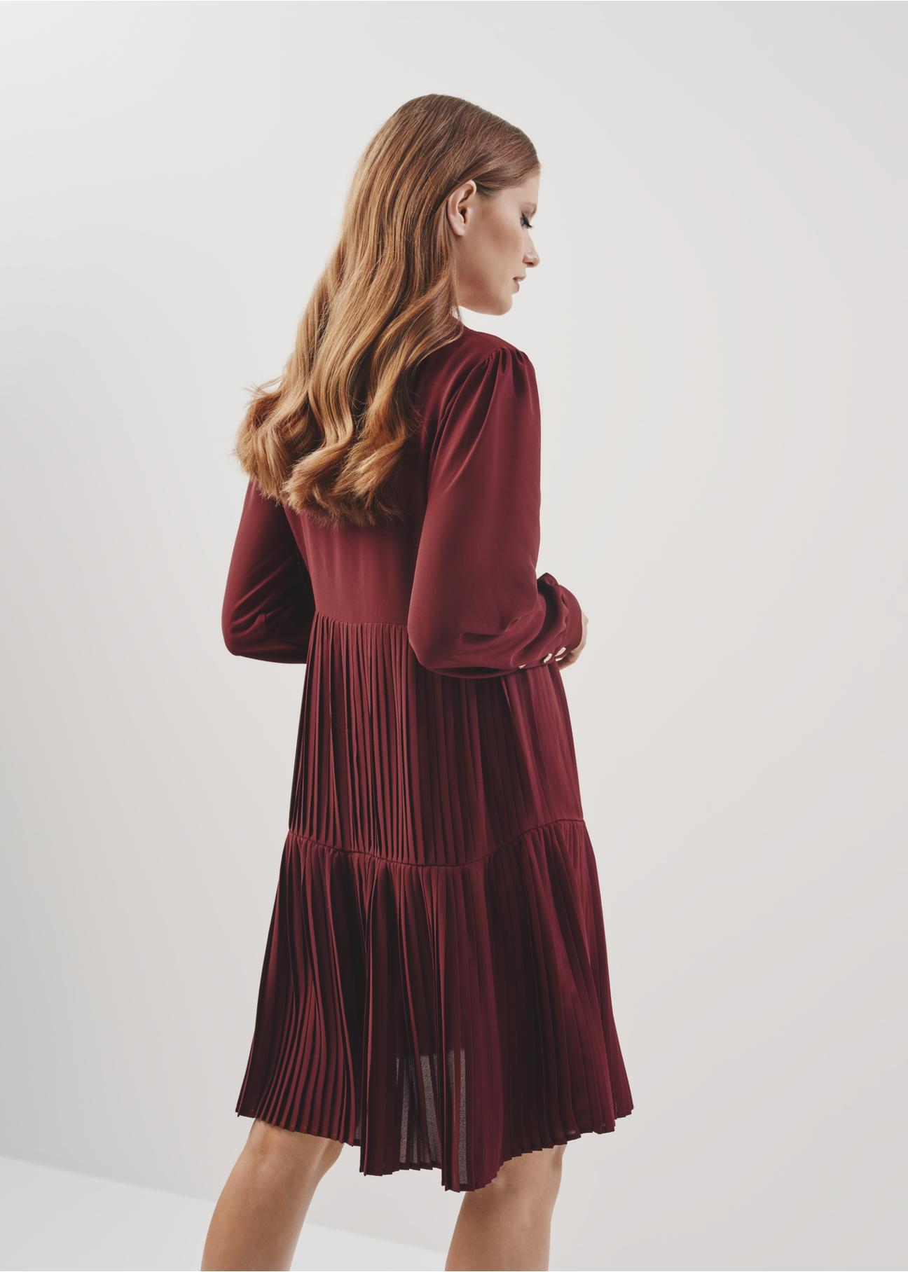 Maroon shirt dress SUKDT-0176-49(Z23)-03