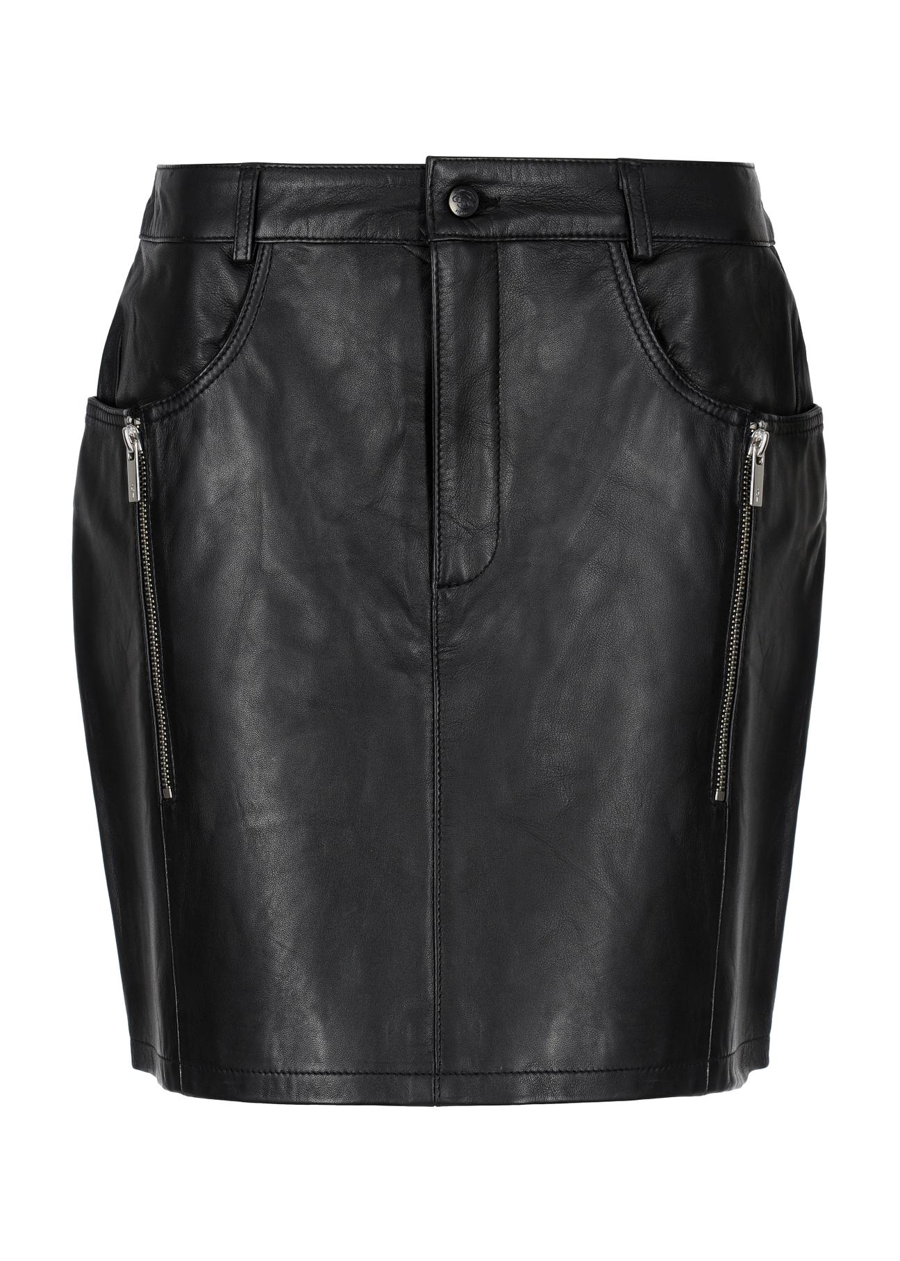 Black leather mini skirt SPCDS-0069-1276(Z23)-04