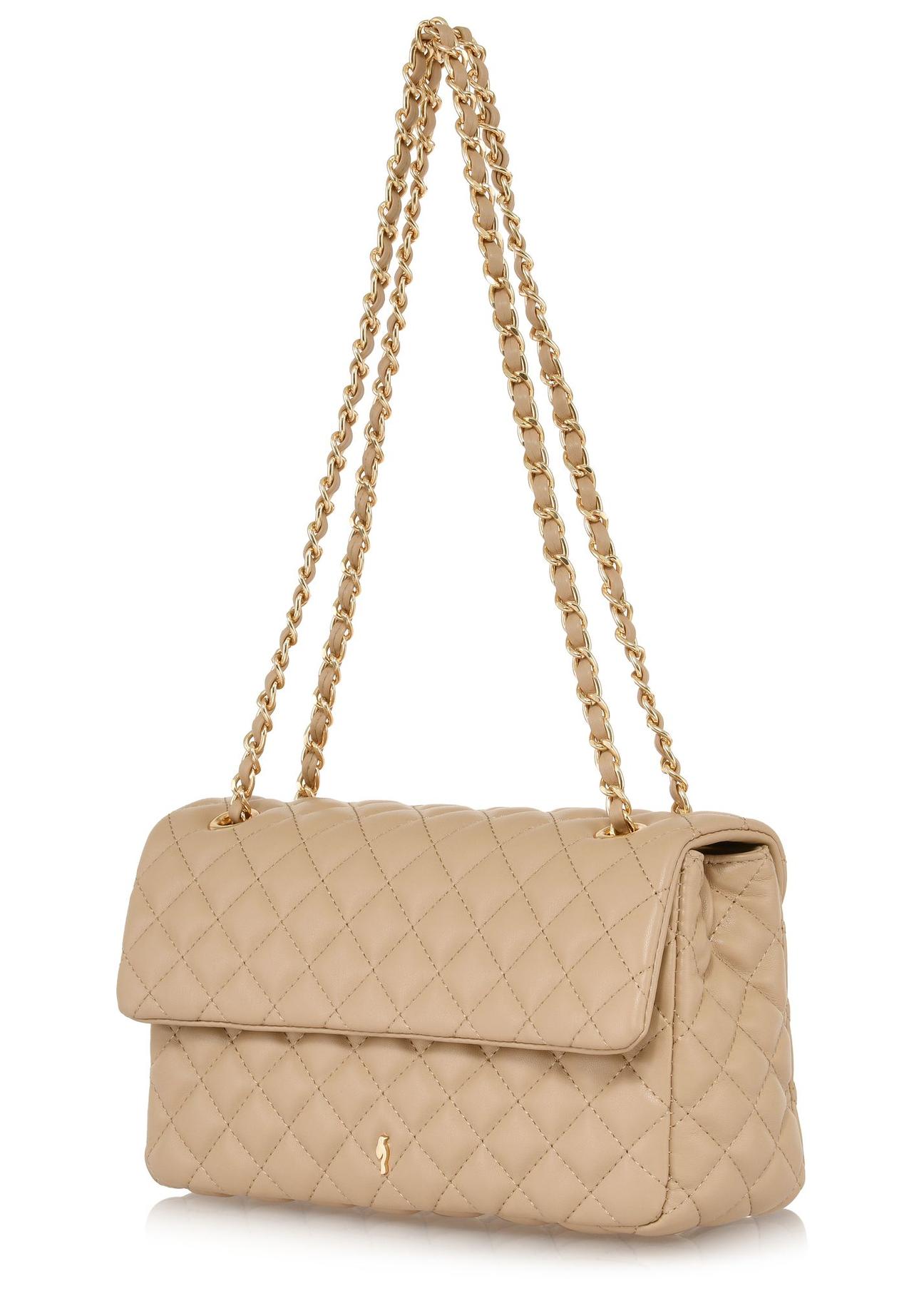 Beige quilted chain bag TOREC-0443D-81(W25)