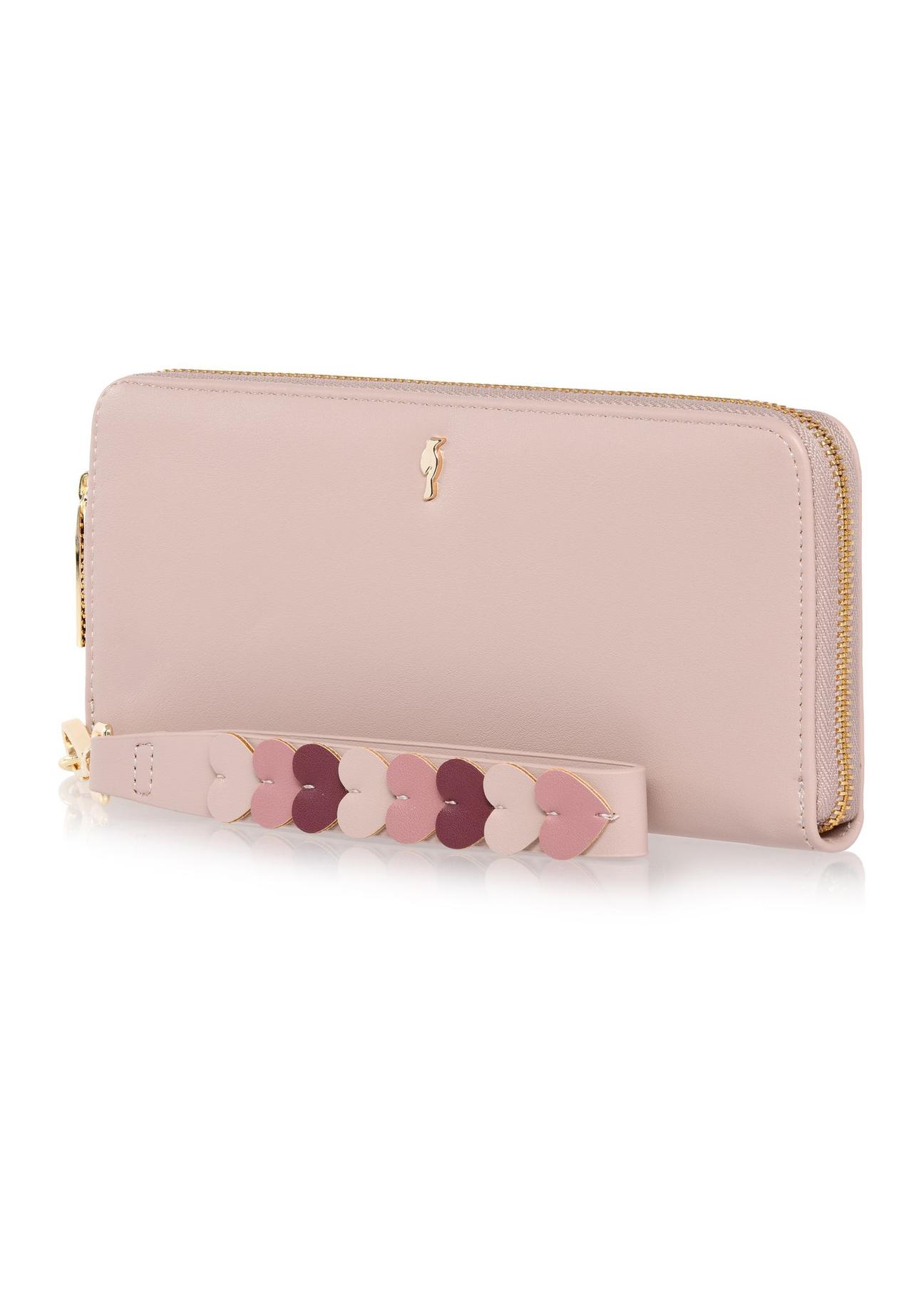 Large pink women's wallet with handle POREC-0394-31(Z24)