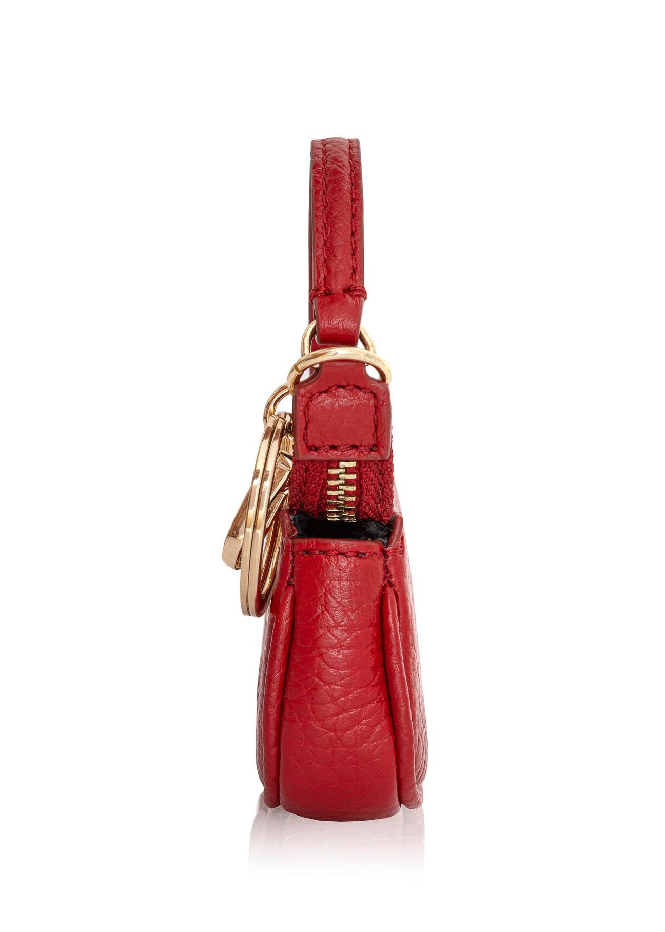 Small red leather keychain bag PORES-0923-41(Z24)