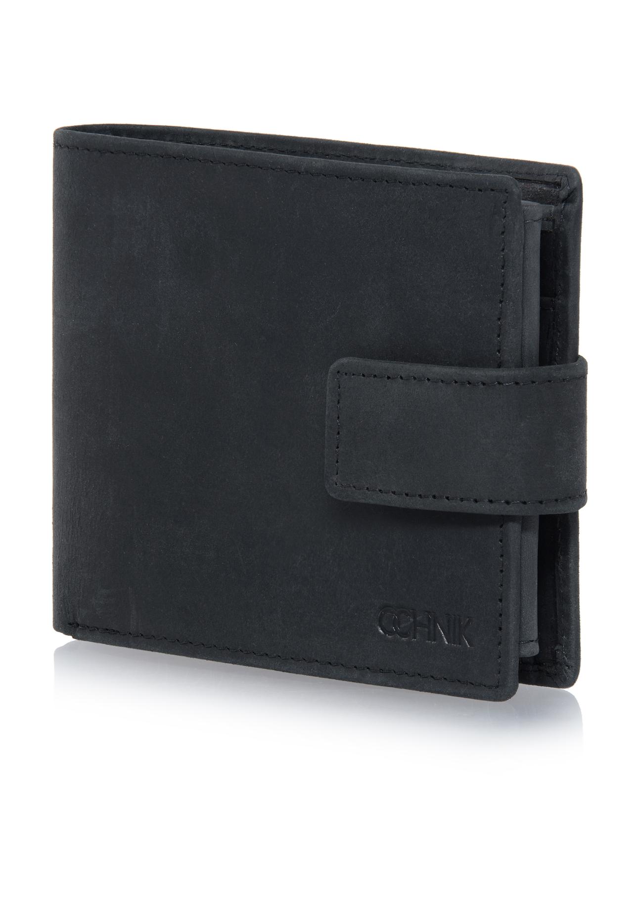 Small black leather men's wallet PORMS-0546-99(W23)-02