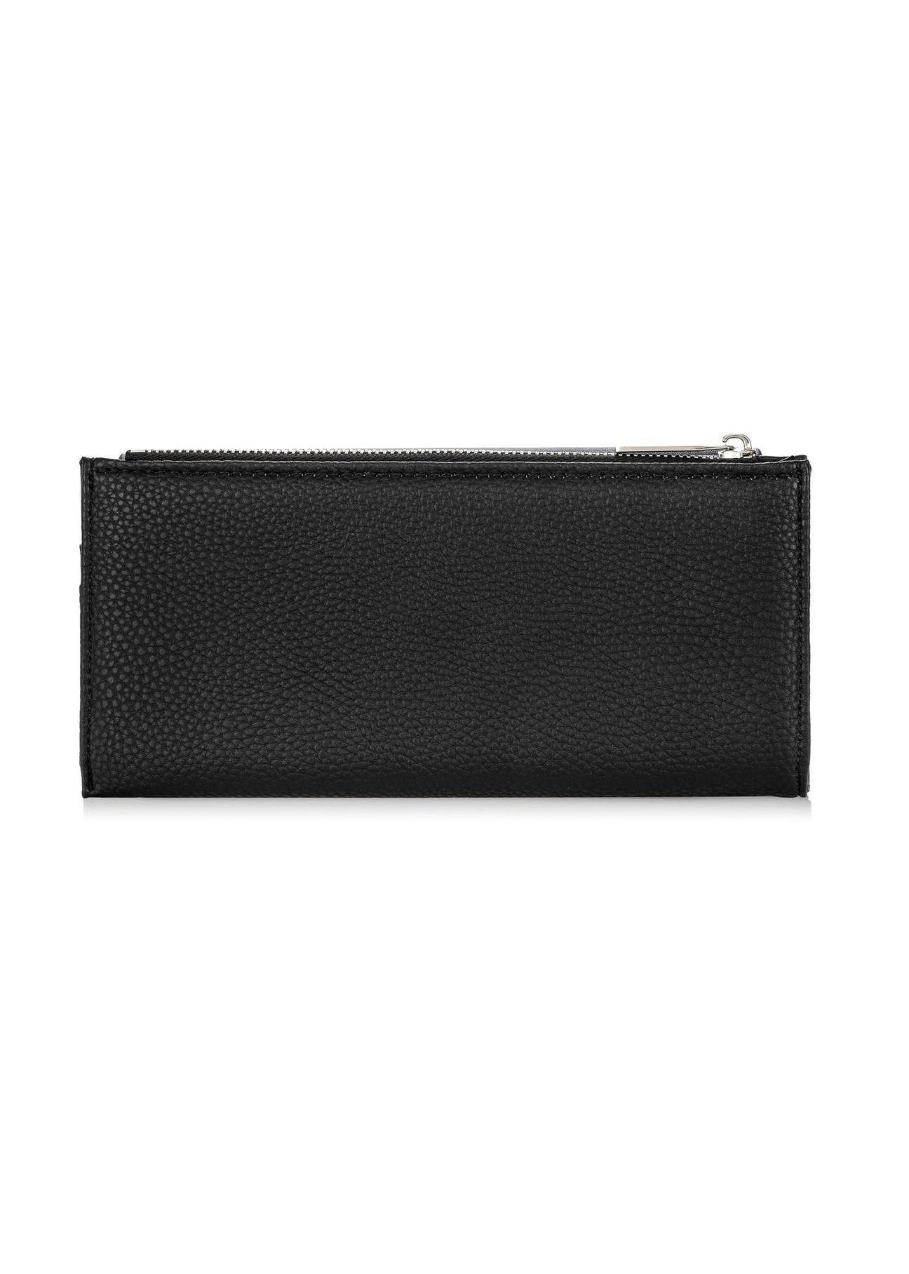 Large black women's wallet with logo POREC-0361-99(W24)-04