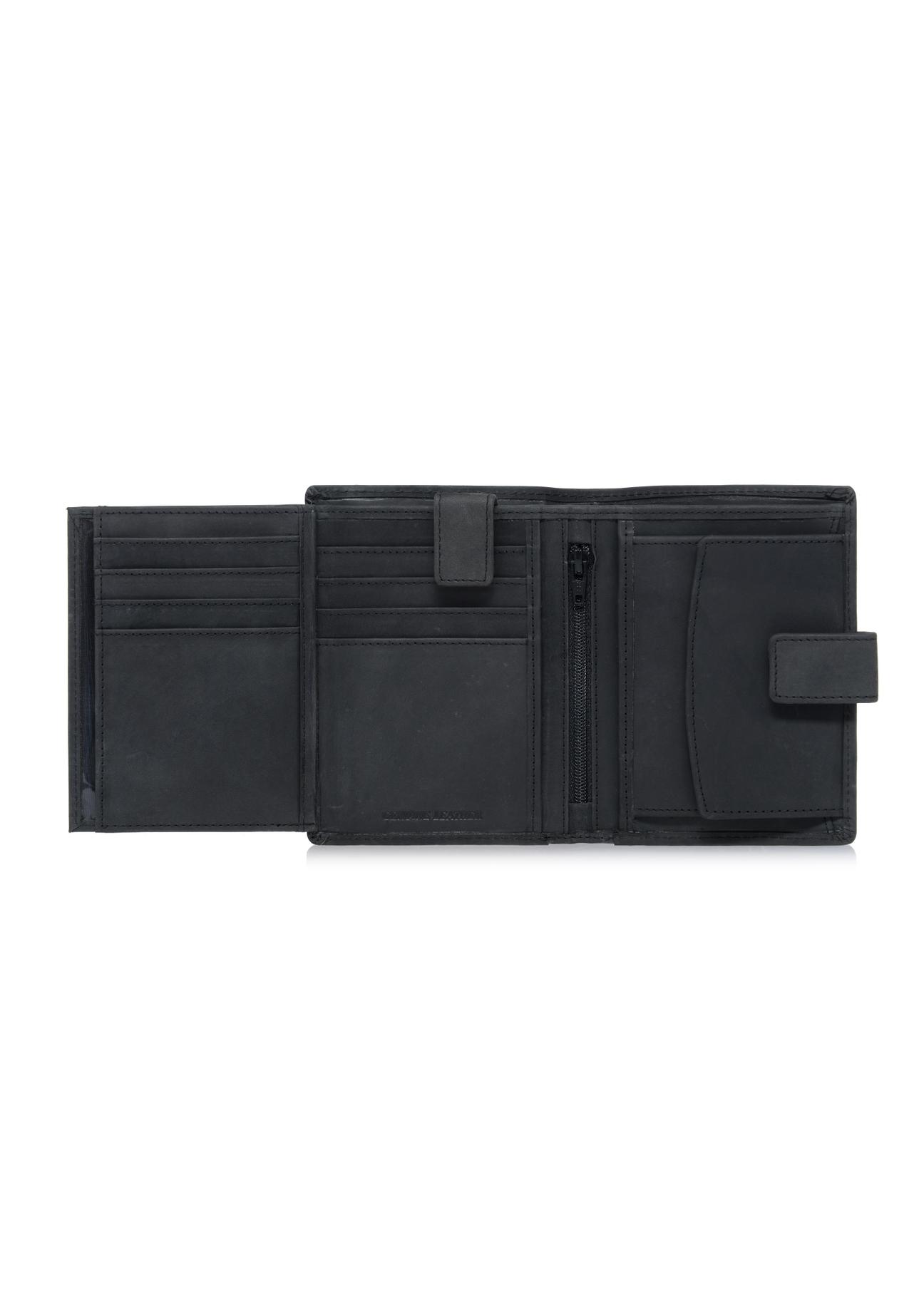 Black leather men's wallet PORMS-0543-99(W23)-05