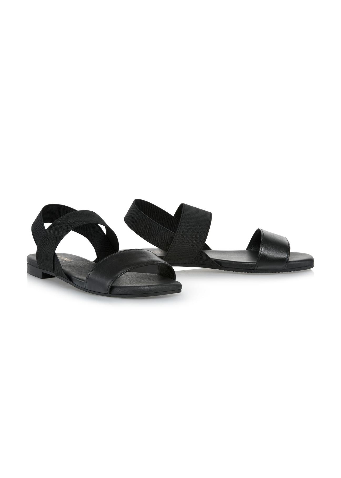 Leather black rubber sandals BUTYD-1046-99(W24)-02