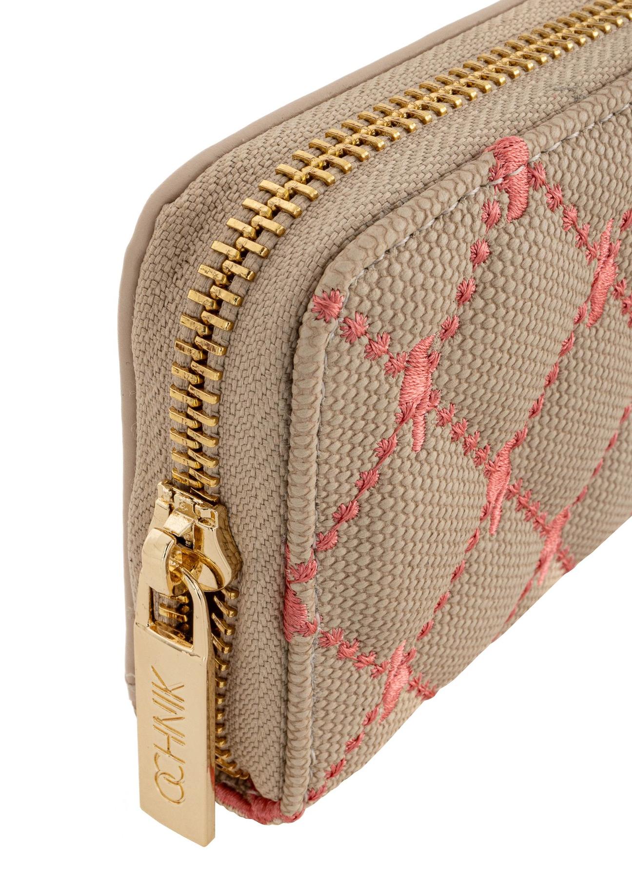 Beige quilted women's wallet POREC-0382-15(W24)-06