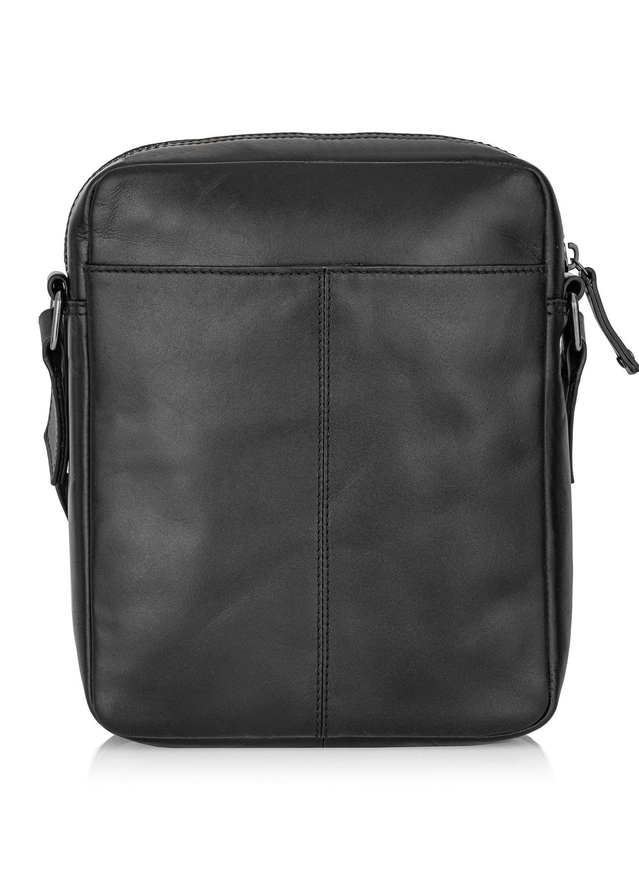 Black leather men's messenger bag TORMS-0442-99(Z24)-04