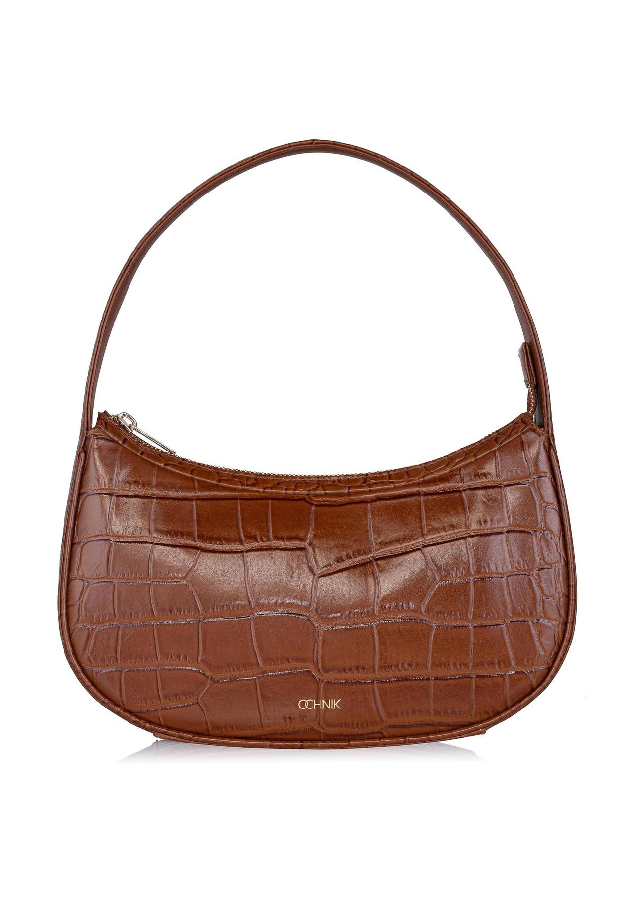 Brown leather women's hobo handbag TORES-0999-87(W24)-01