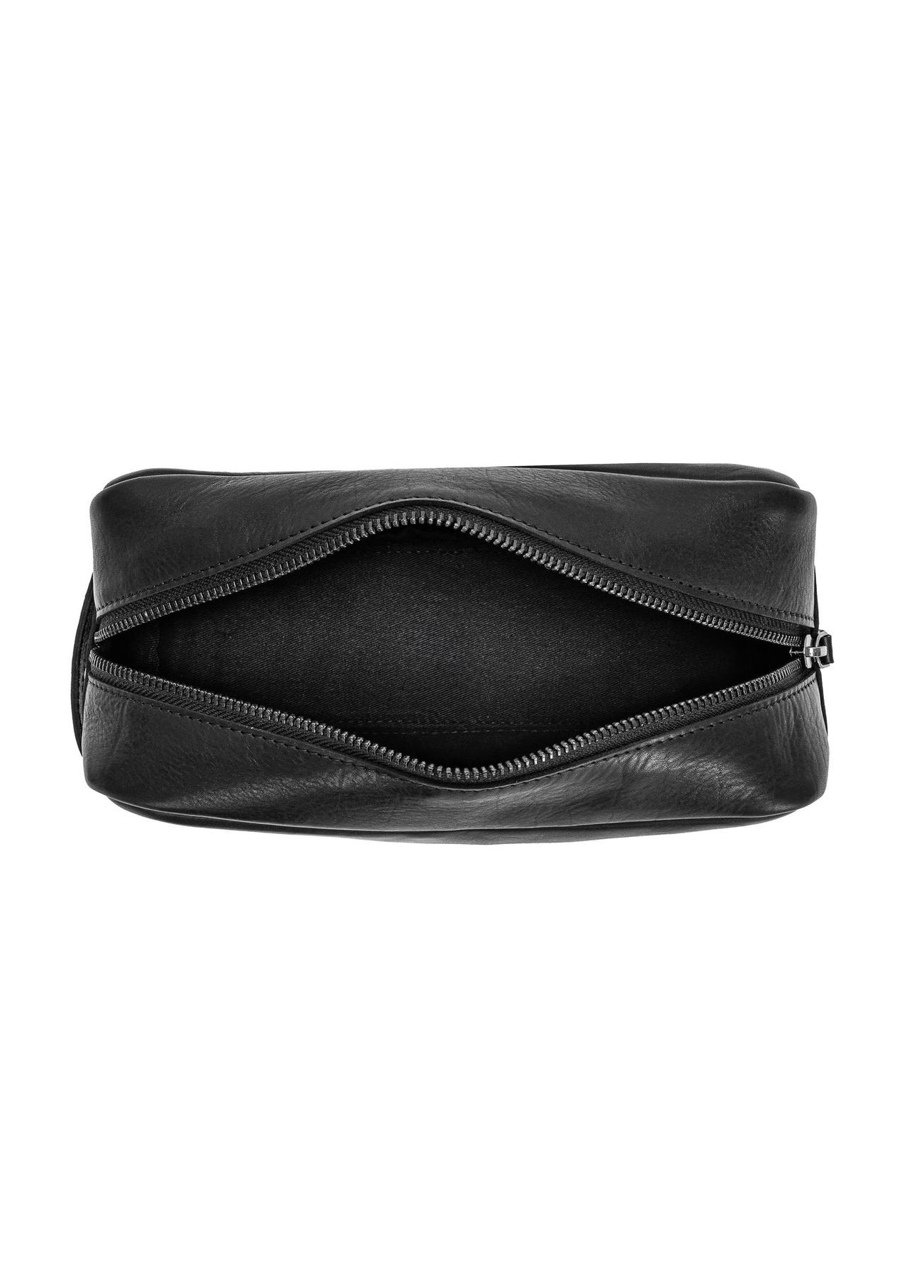 Black leather men's cosmetic bag TORMS-0432-99(Z24)-06