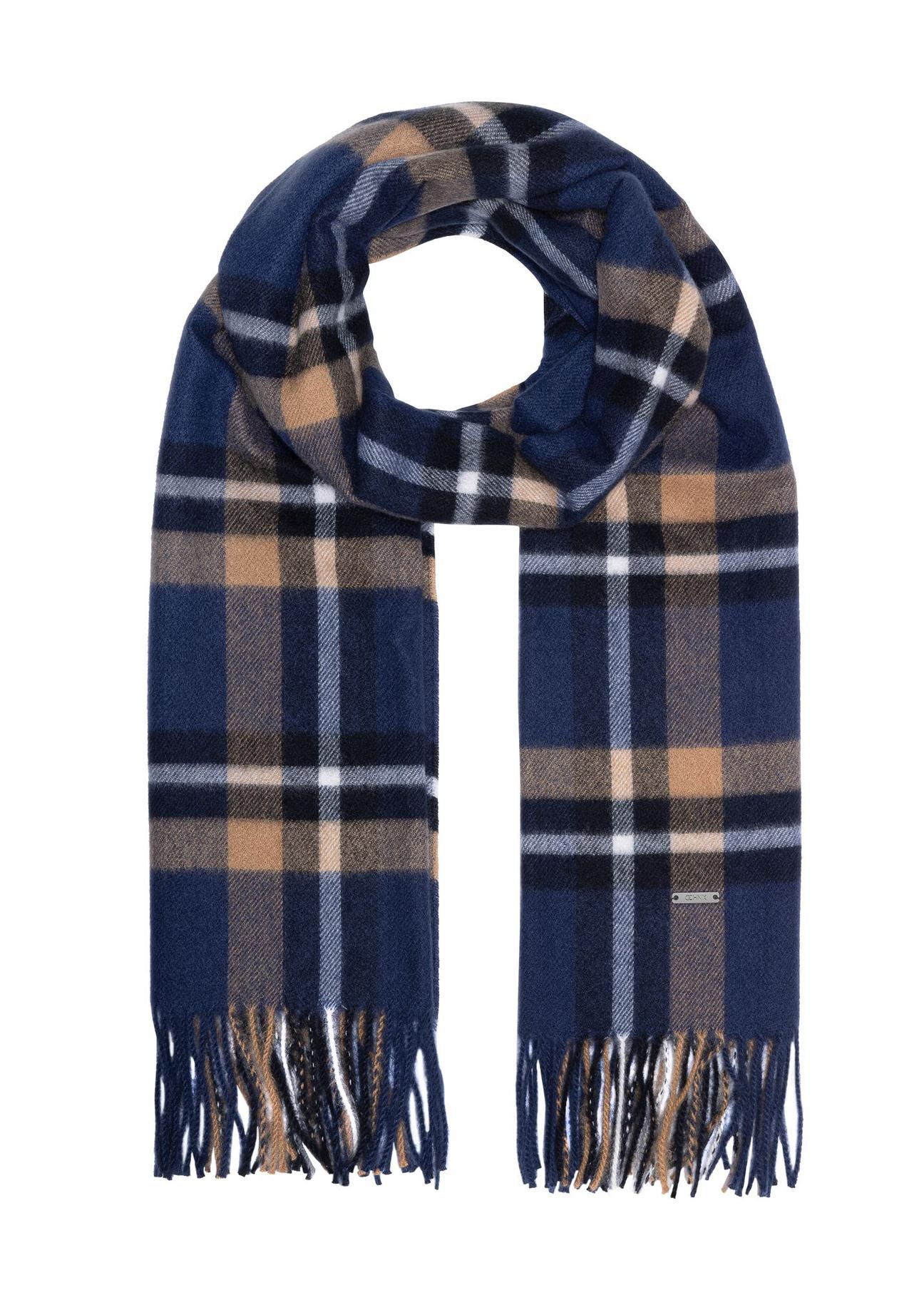 Men's winter scarf in check SZAMT-0079-69(Z24)-01