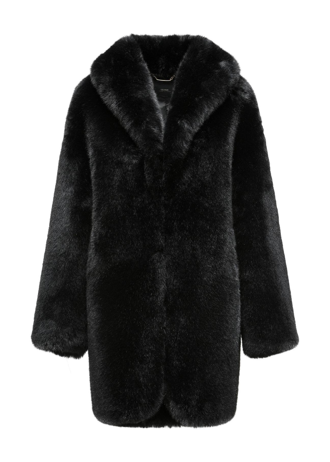 Black women's oversize fur coat FUTDP-0042-99(Z24)-05