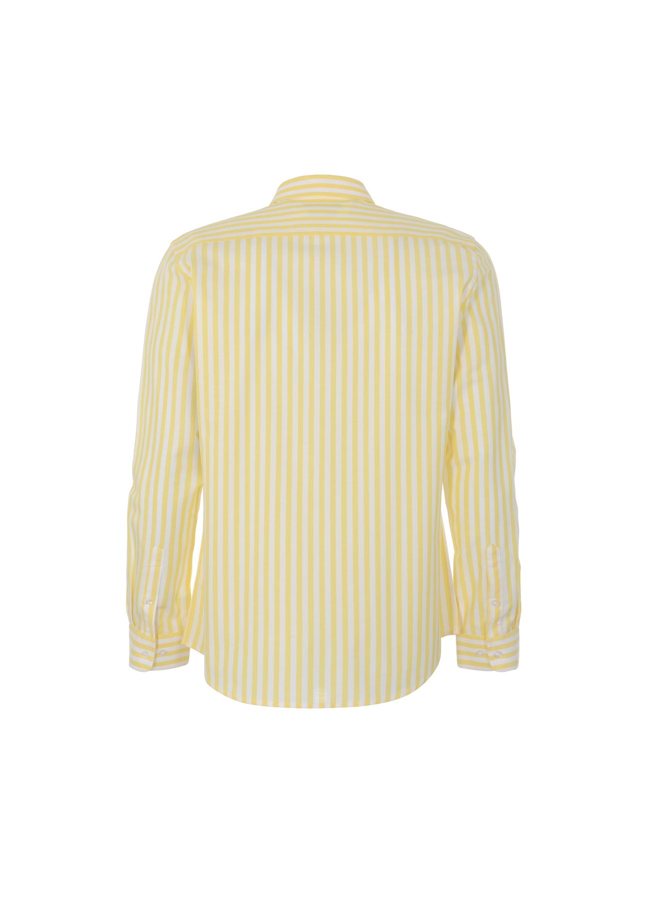 Men's yellow striped shirt KOSMT-0284-21(W23)-04