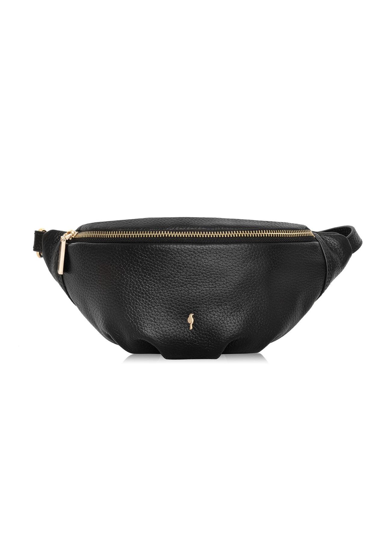 Leather black women's waist bag TORES-0894B-99(Z24)