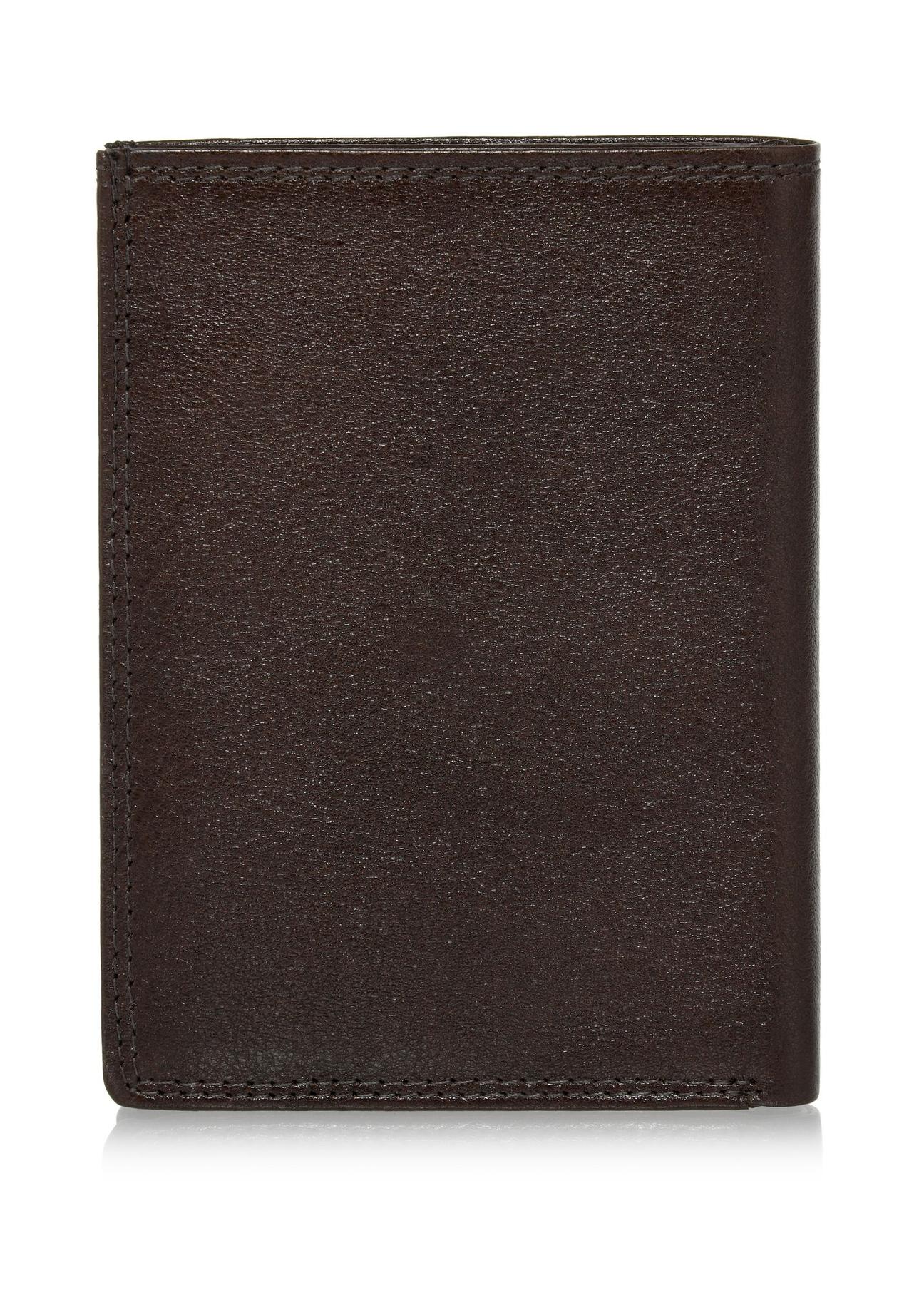 Brown leather unbuttoned men's wallet PORMS-0550-89(W24)-03