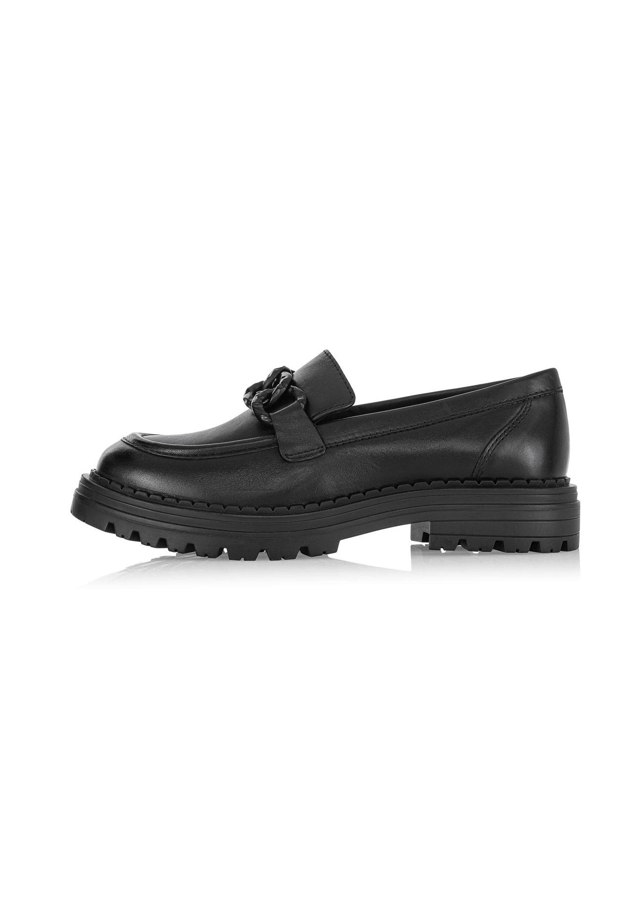 Women's black leather moccasins BUTYD-1107-99(Z24)-03