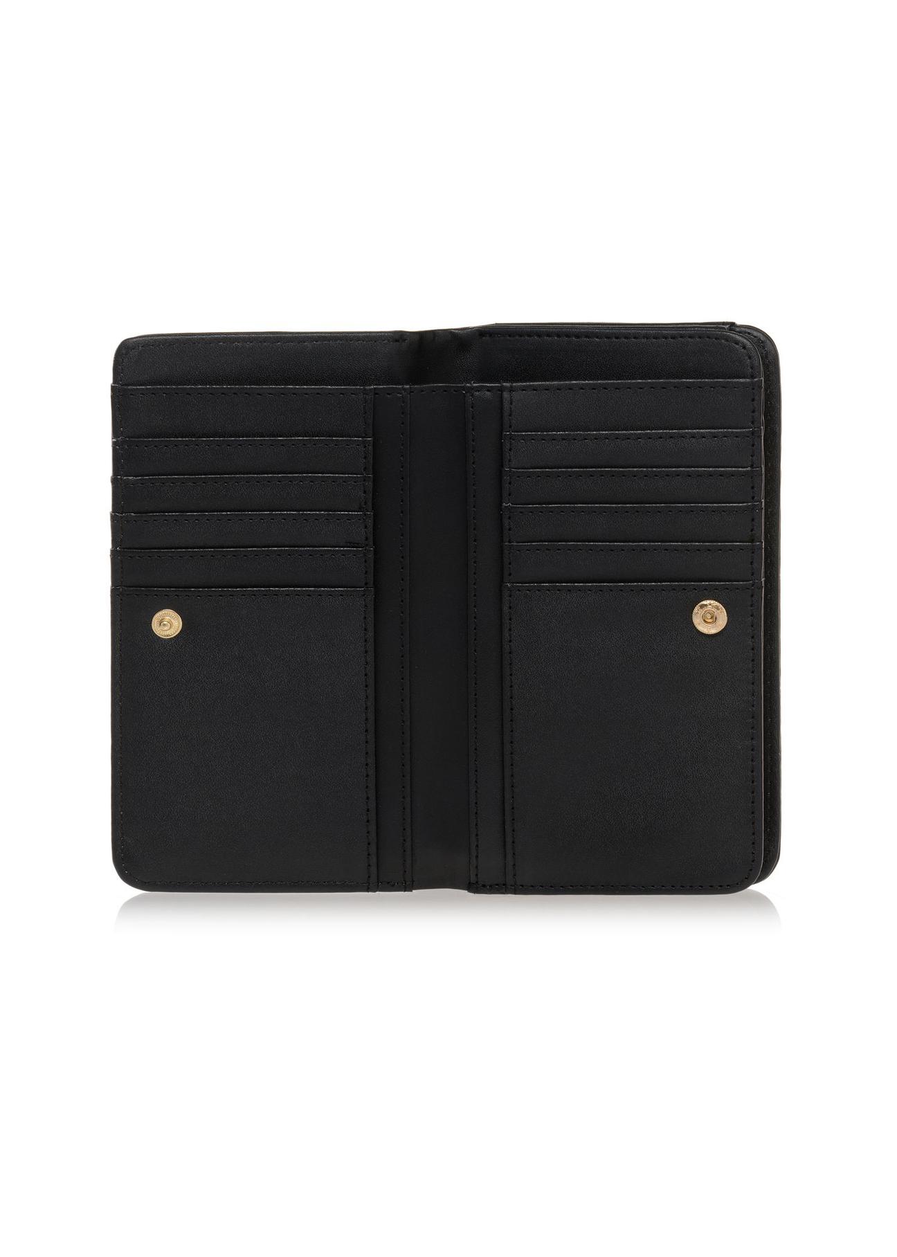 Black women's wallet with monogram POREC-0348-99(Z24)-04