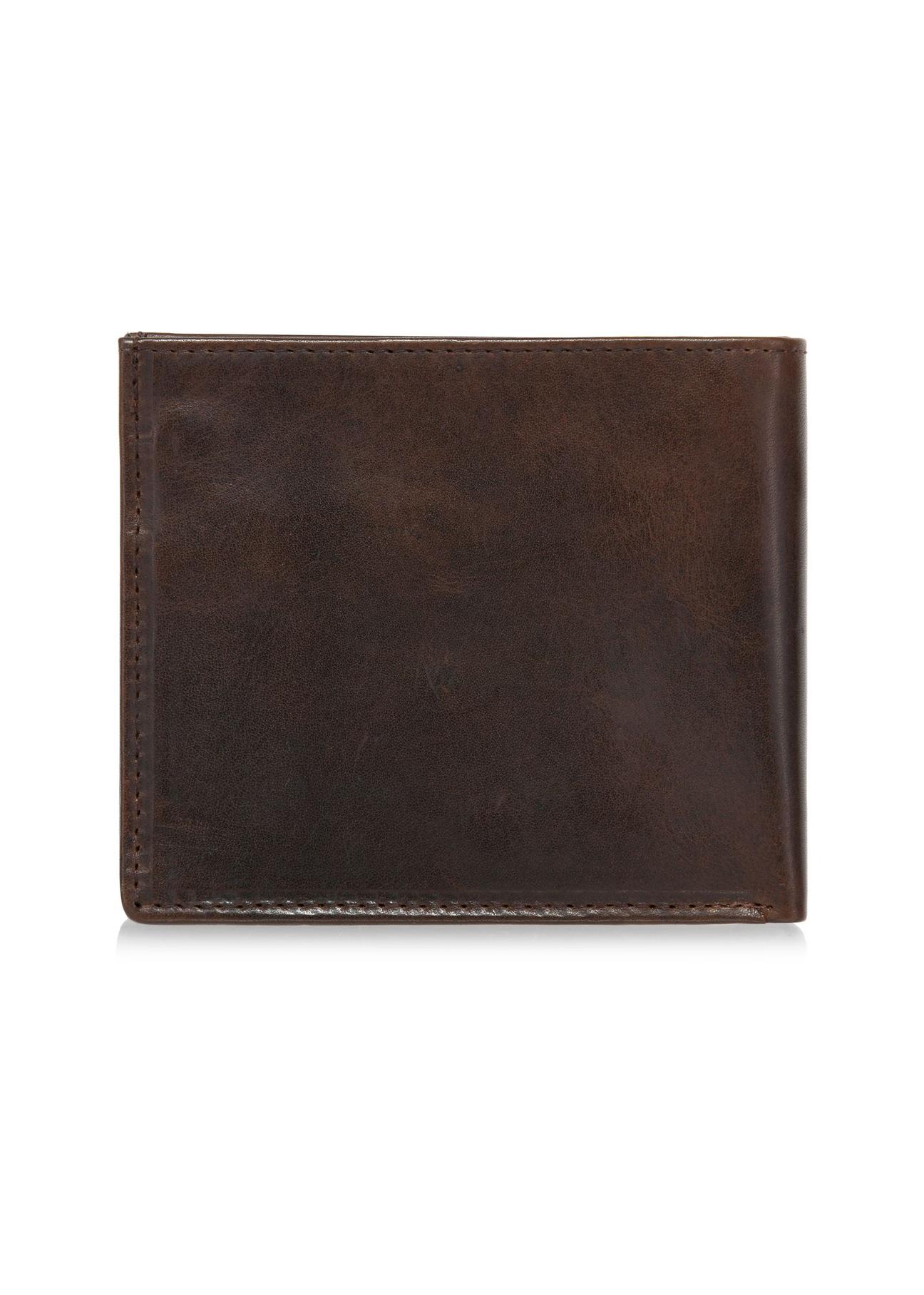 Brown small men's leather wallet PORMS-0614-89(Z24)-03