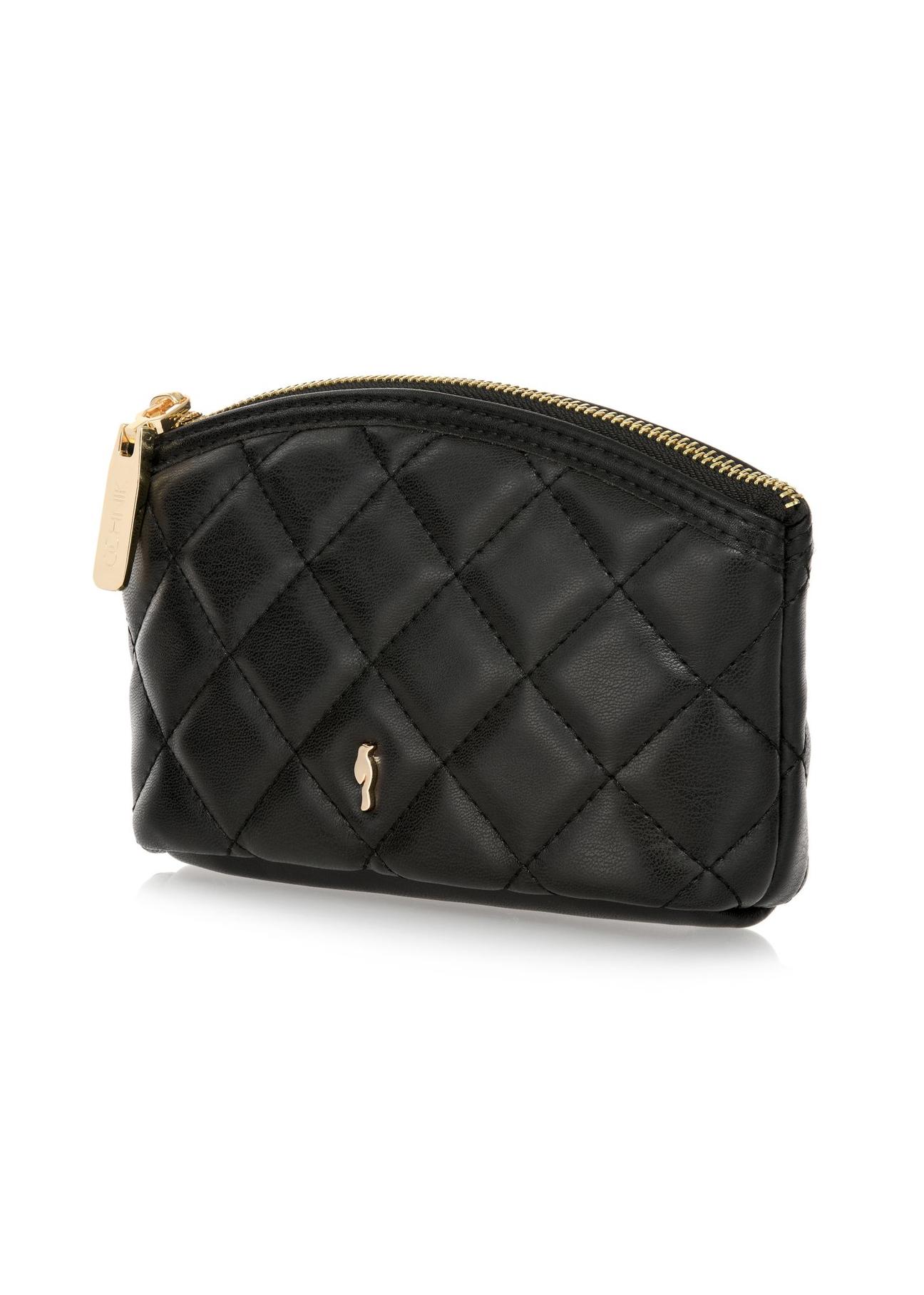 Black quilted women's cosmetic bag TOREC-0935-99(W24)-03