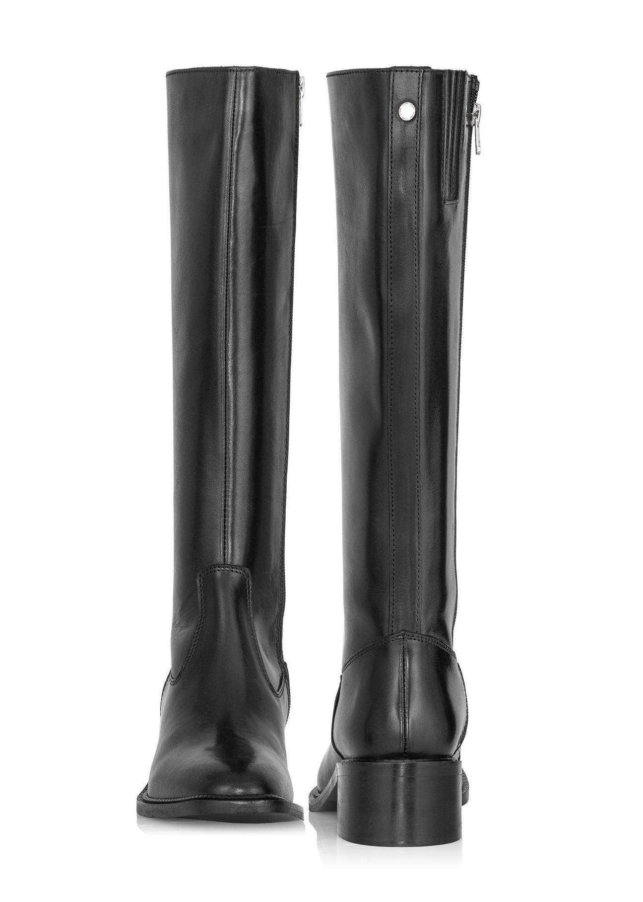 Women's black leather boots BUTYD-1026-99(Z23)-02