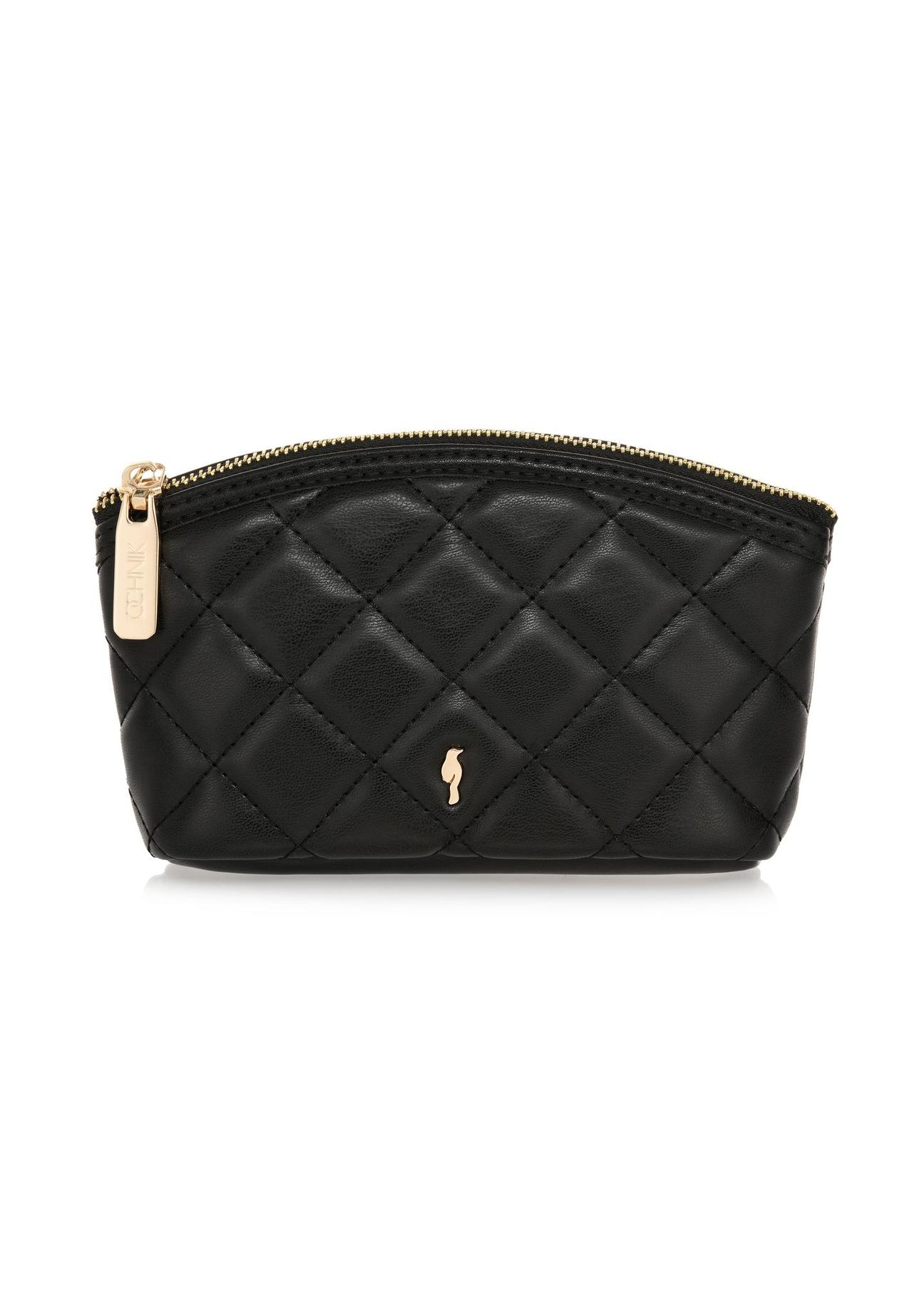 Black quilted women's cosmetic bag TOREC-0935-99(W24)-01