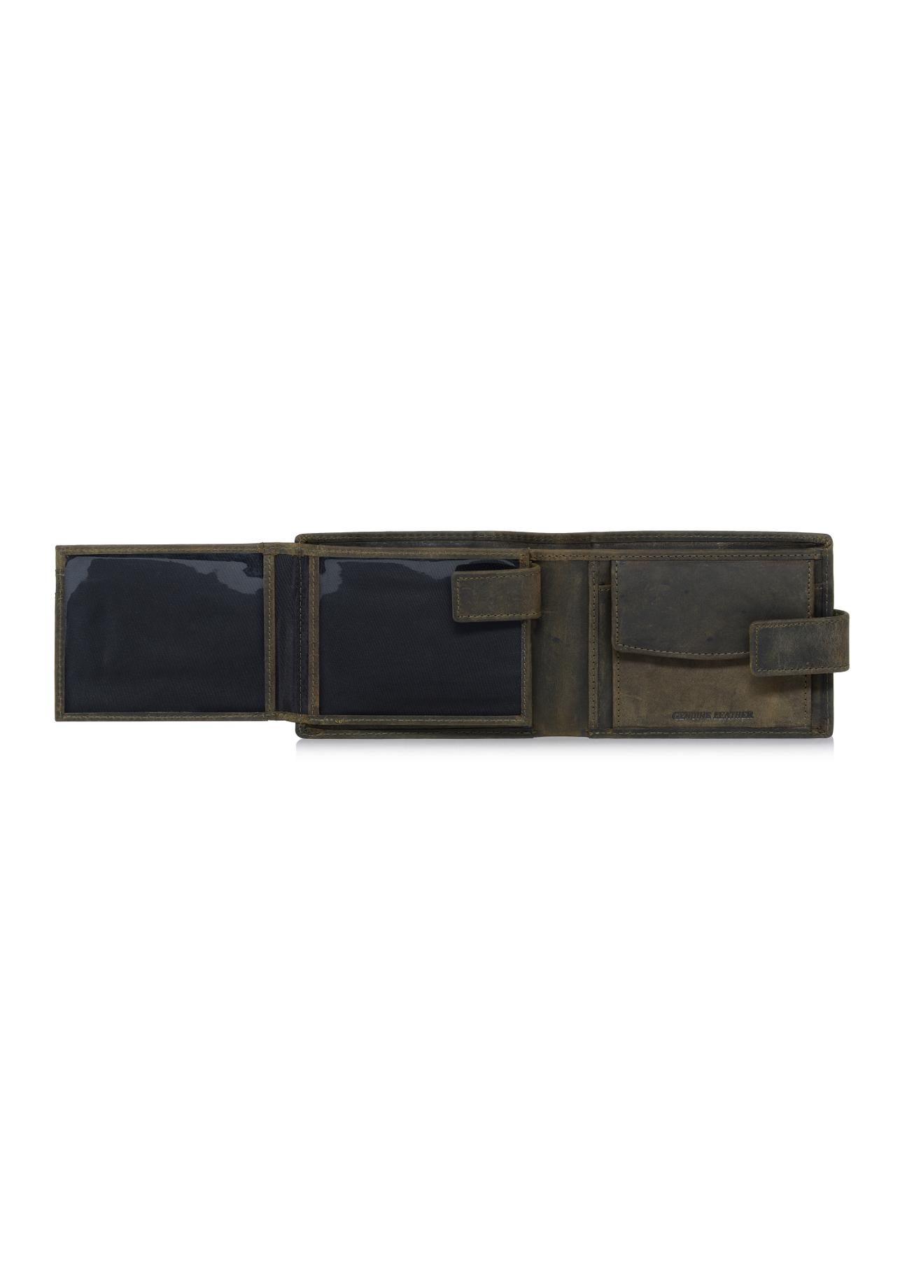 Small khaki leather men's wallet PORMS-0546-54(W23)-06