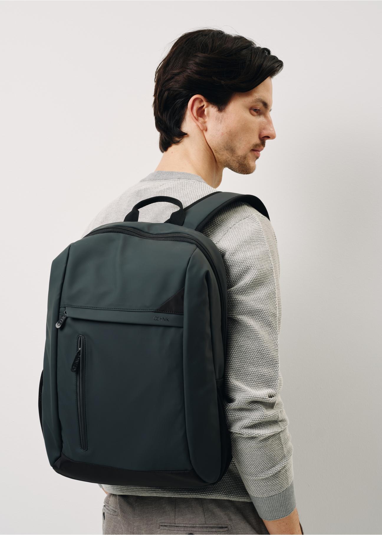 Grey single compartment men's backpack TORMN-0331-99(W24)-07