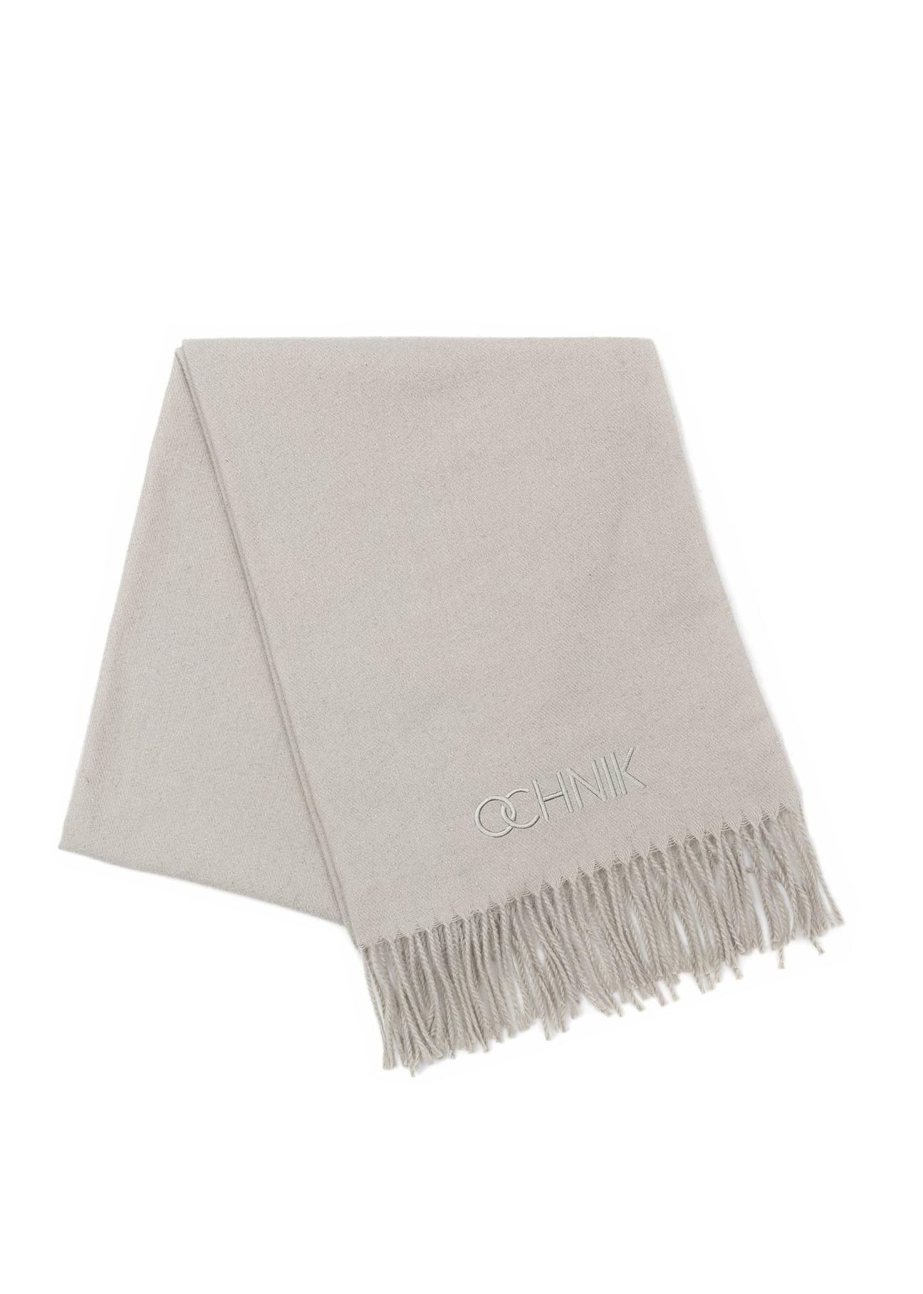 Light gray women's winter scarf SZADT-0185-91(Z24)