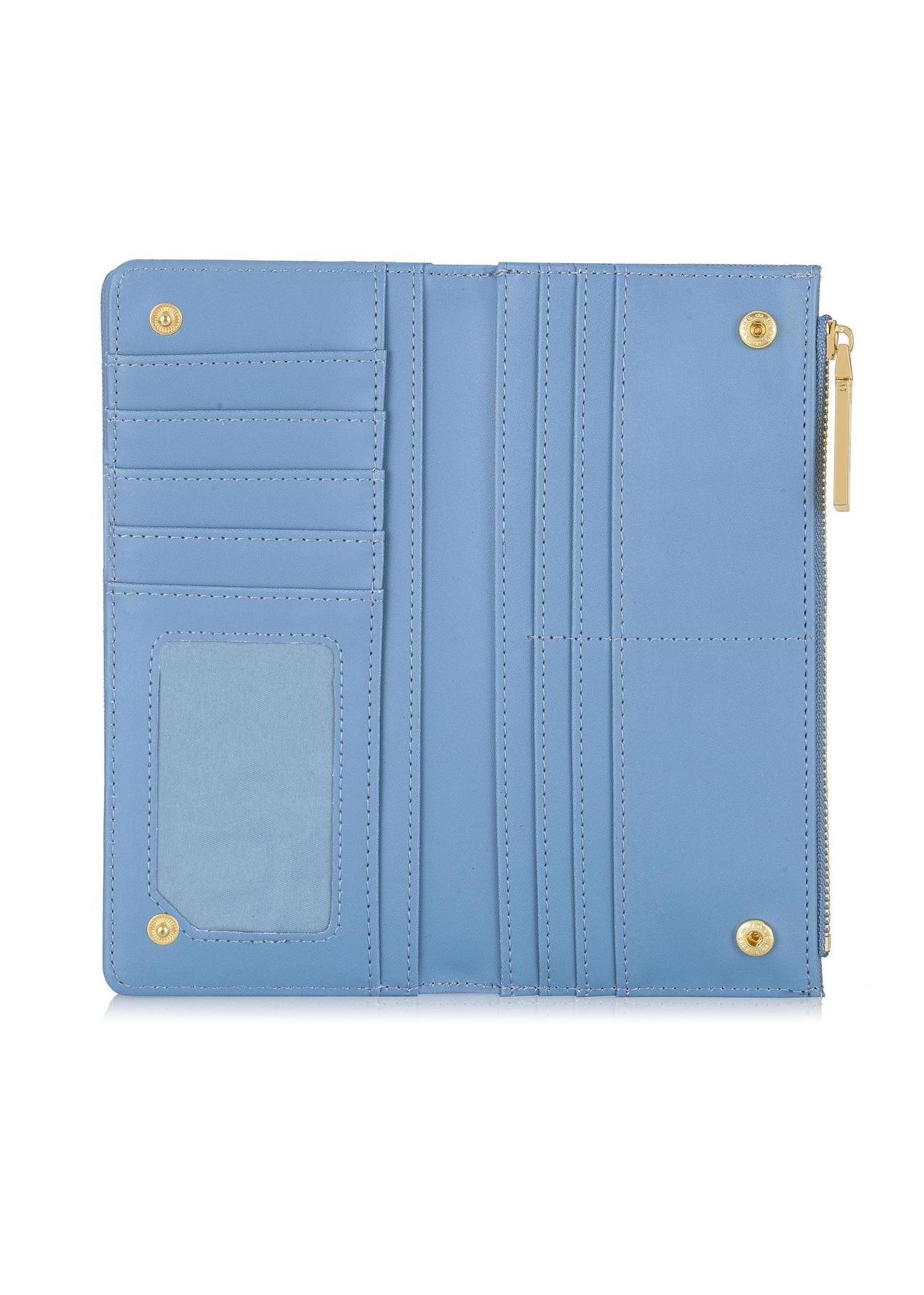 Blue ladies wallet with embossing POREC-0323-61(W23)-07