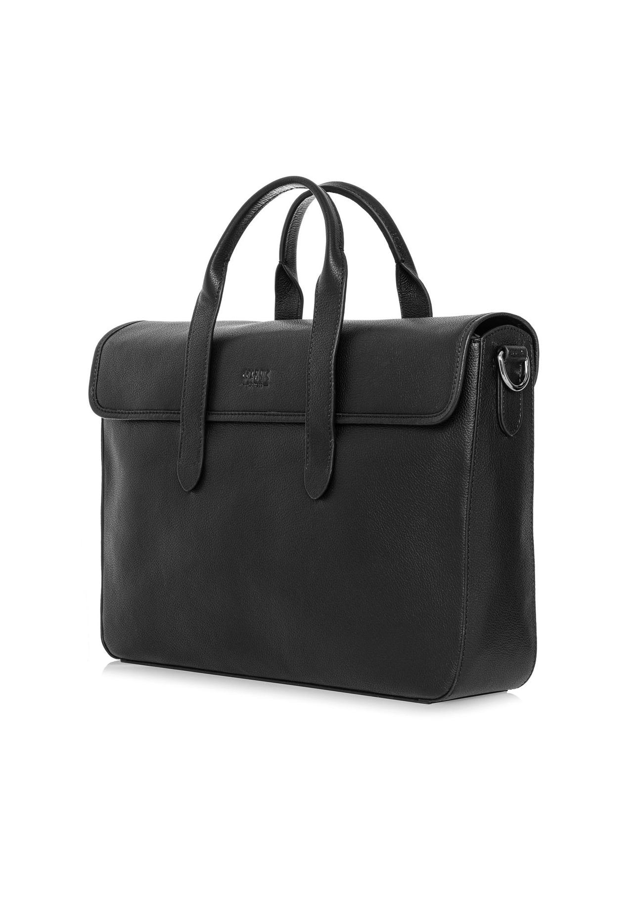 Black men's leather briefcase TORMS-0447-99(W25)