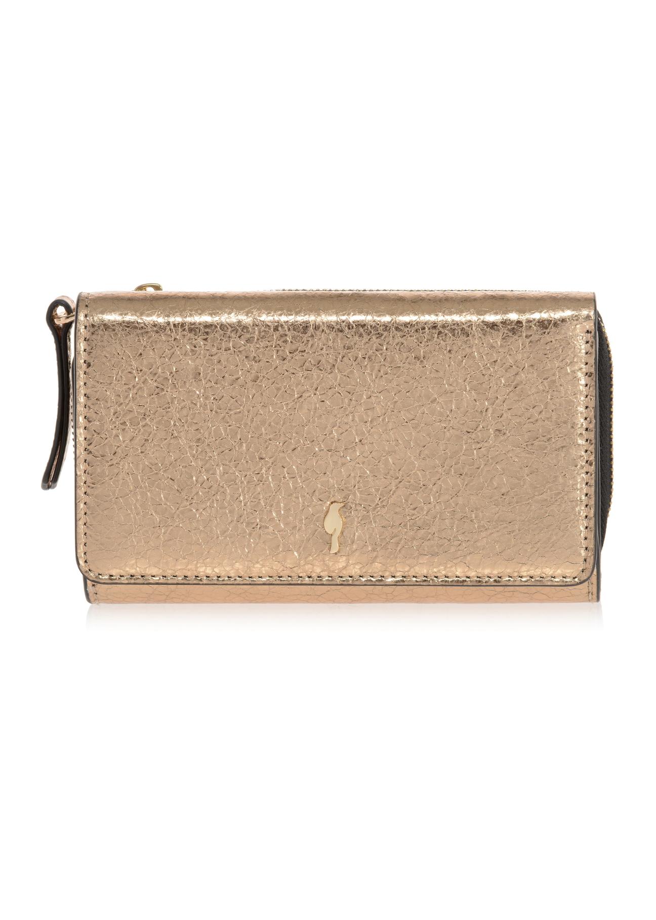 Gold leather women's wallet PORES-0876-28(Z23)-01