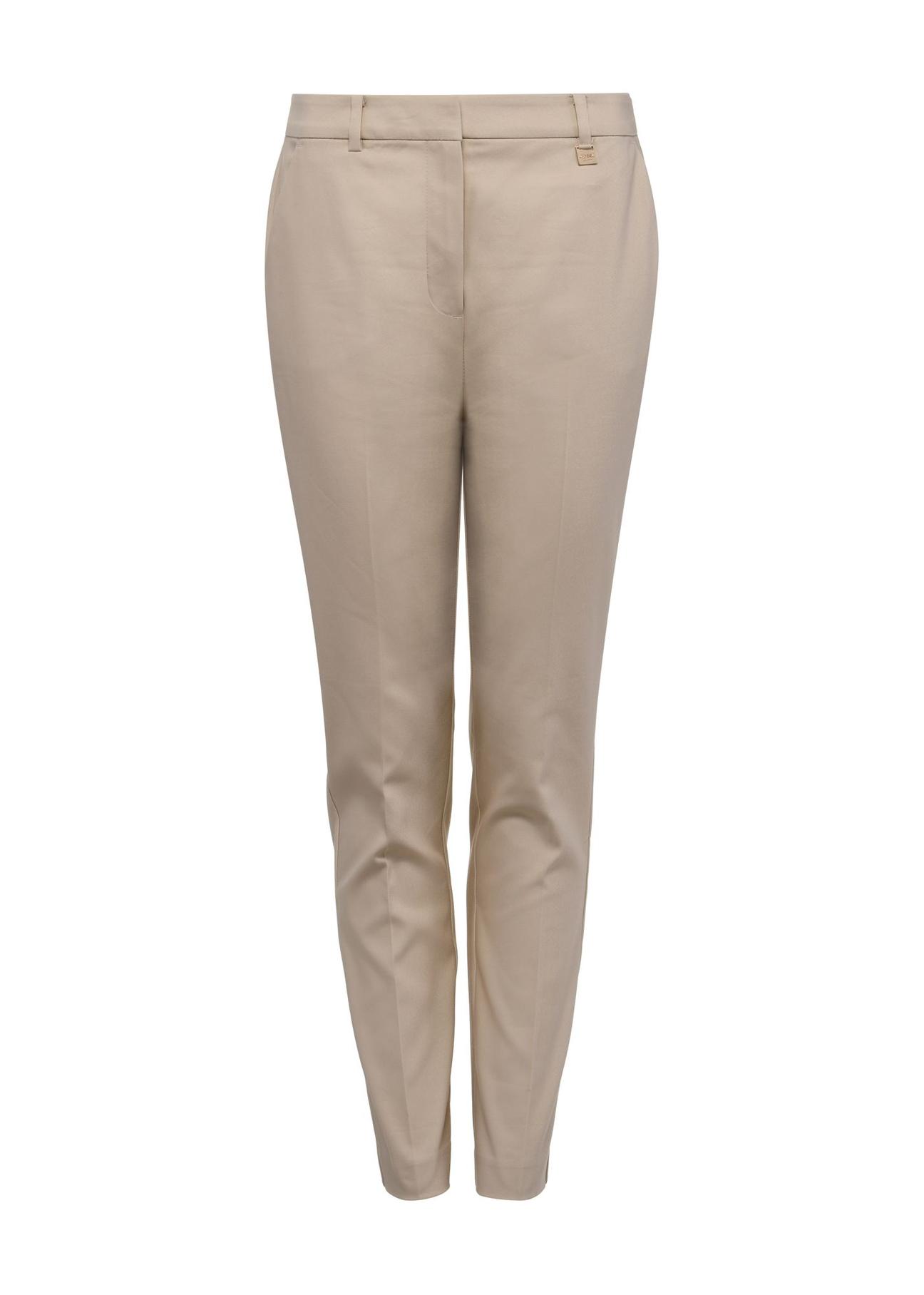 Beige women's pleated trousers SPODT-0090-82(W25)-05