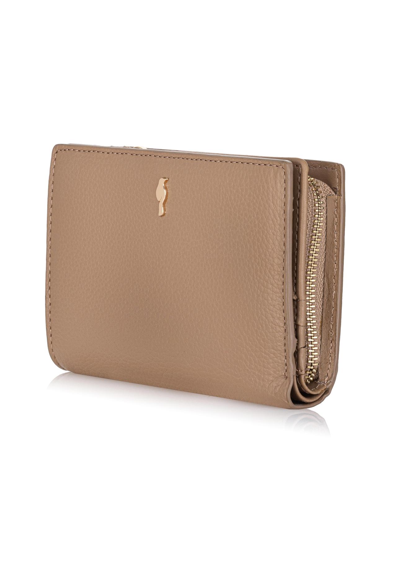 Beige leather women's wallet PORES-0834-81(W23)-02