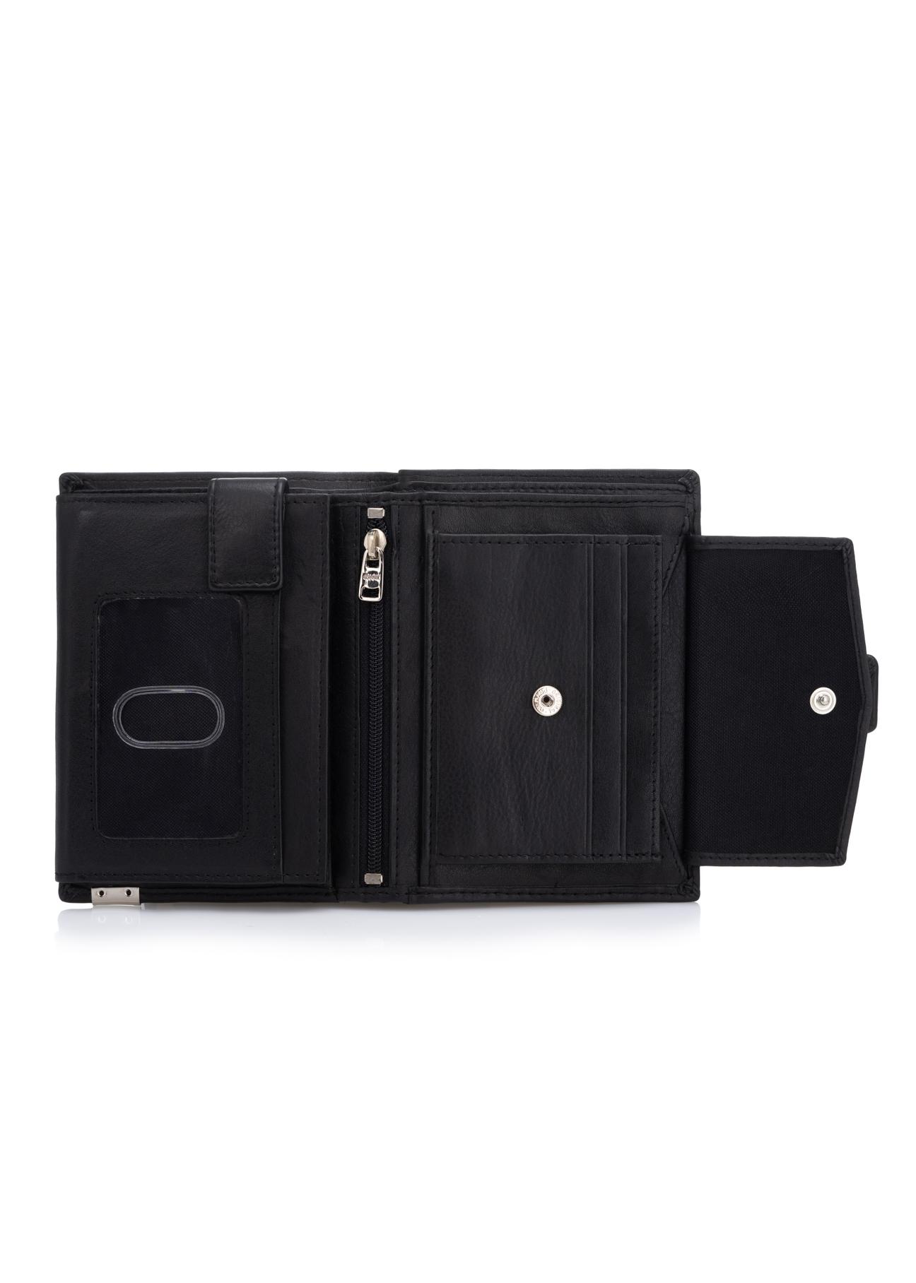 Black leather men's wallet PORMS-0143-99(Z23)-03