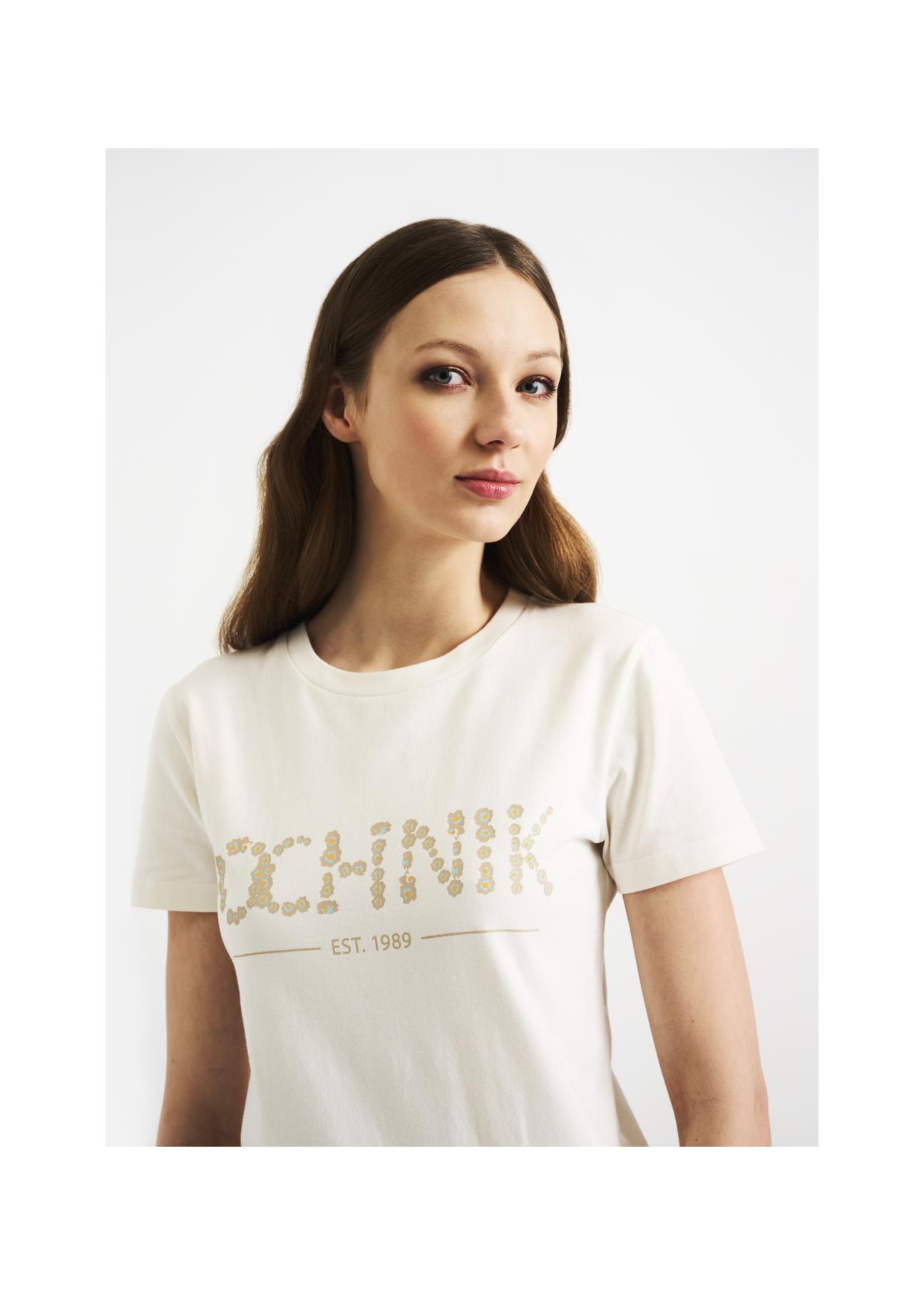 Women's milk T-shirt with OCHNIK logo TSHDT-0091-12(W22)-06