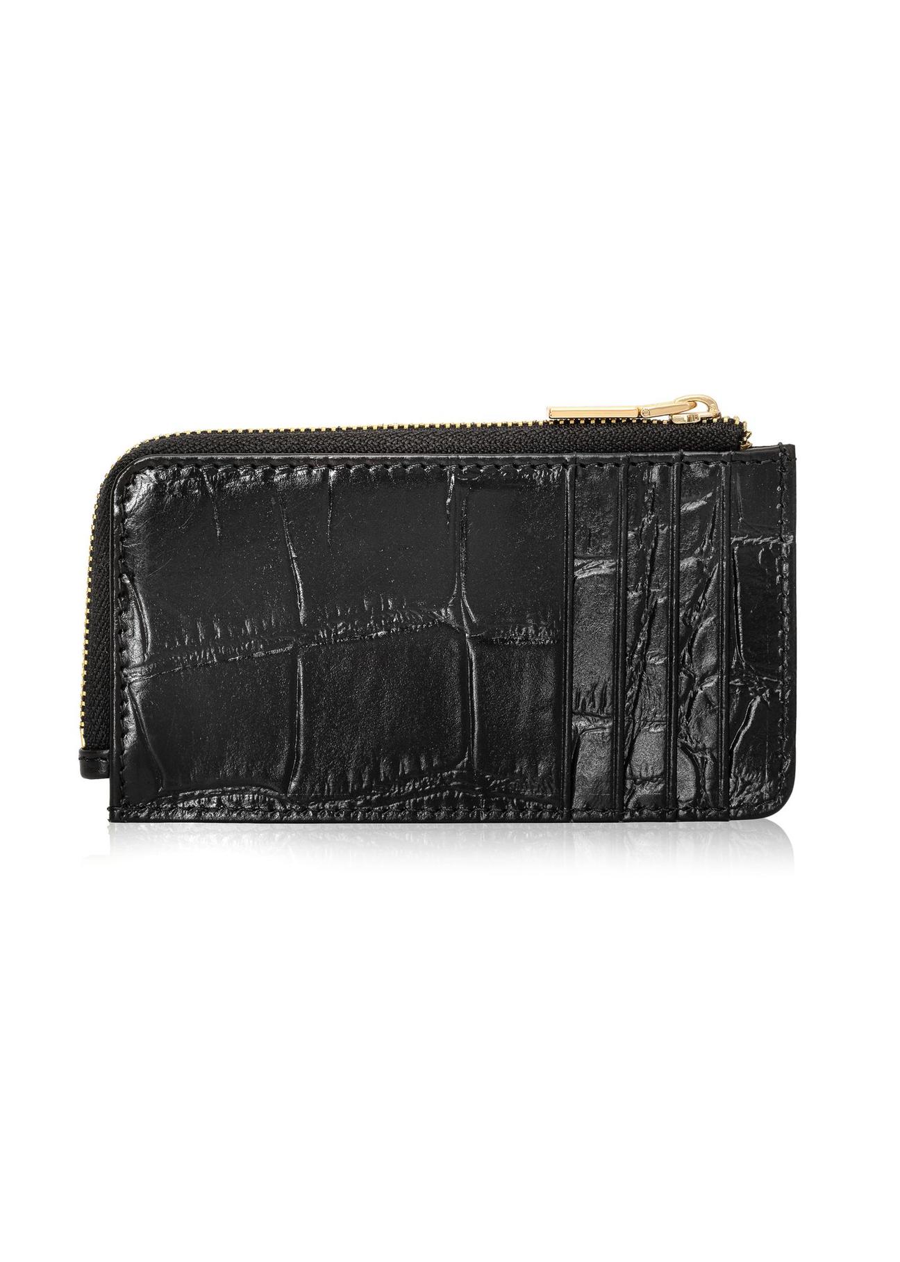 Small women's leather wallet with croco motif PORES-0922-99(Z24)-03