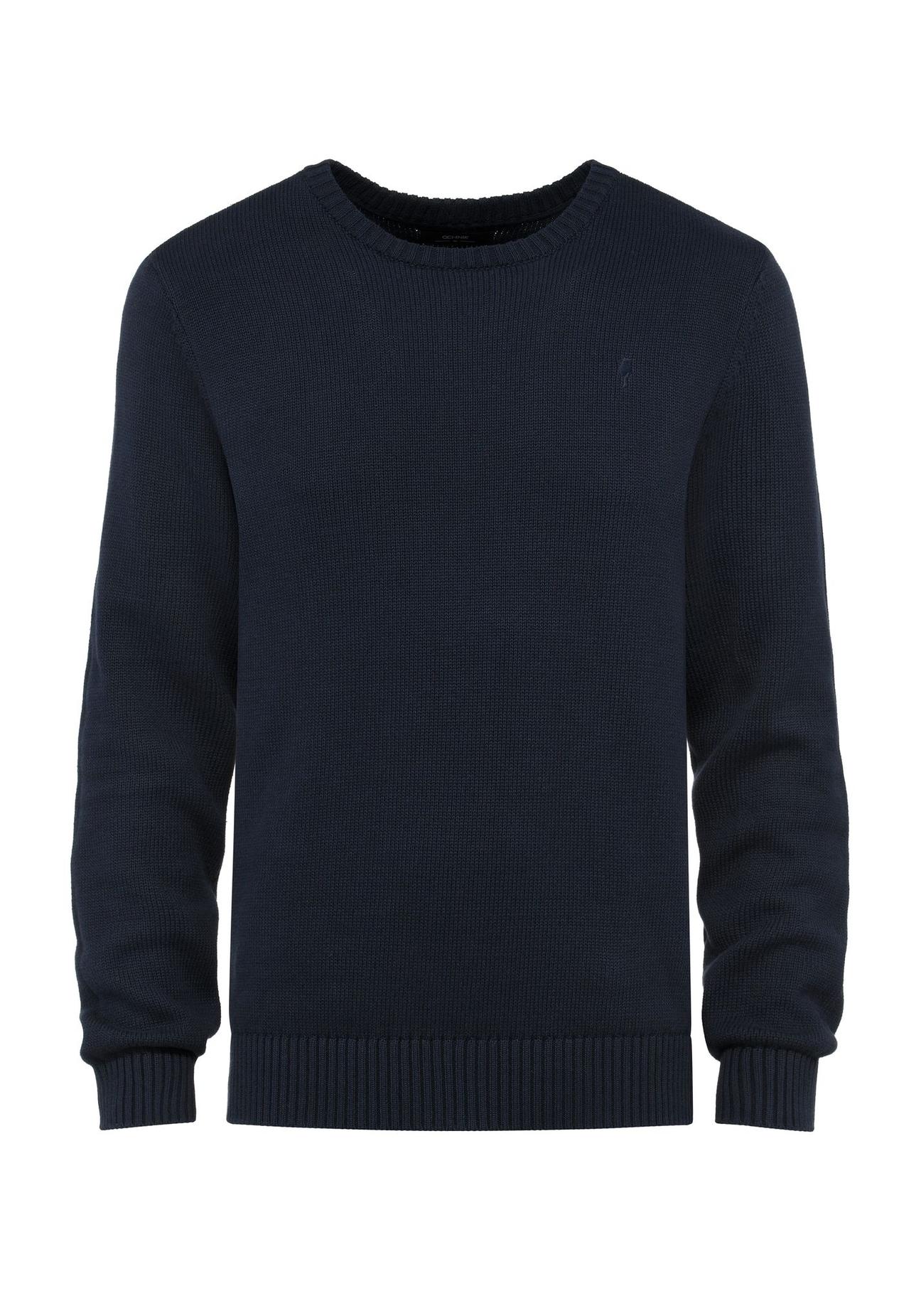 Navy blue men's cotton sweater SWEMT-0147-68(Z24)