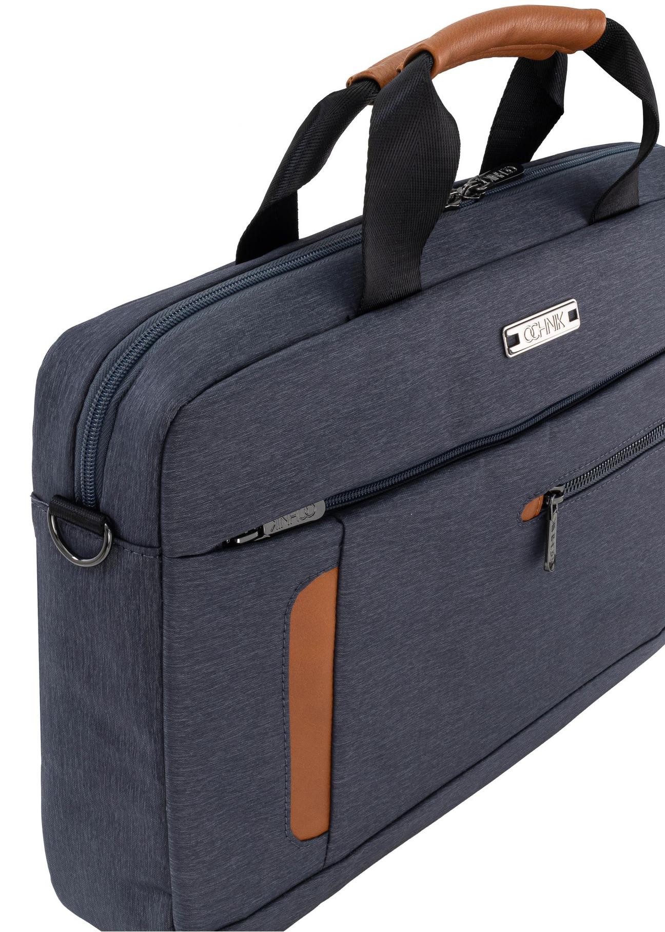 Grey men's briefcase with laptop pocket TORMN-0320-91(W24)-06