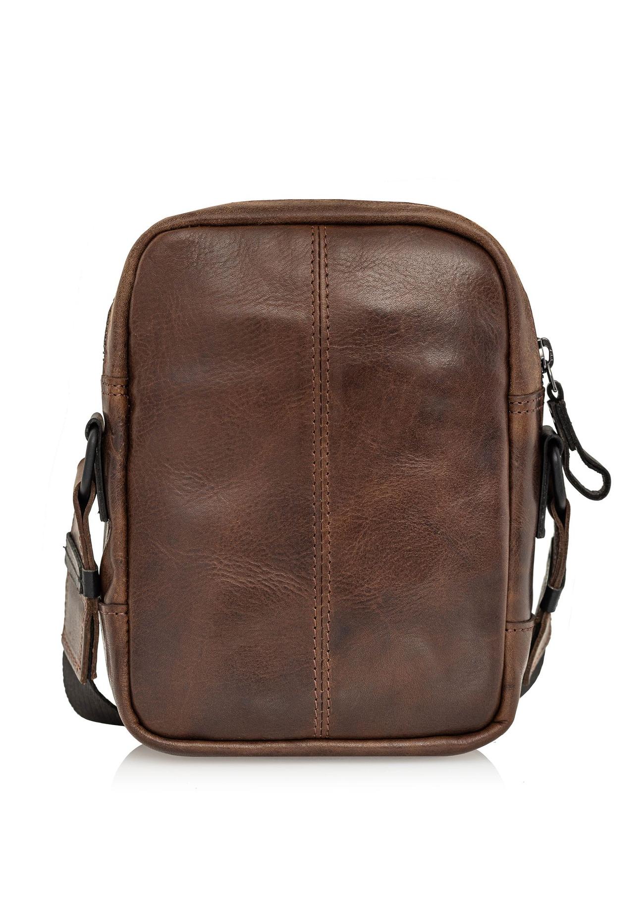 Brown leather men's bag with flap TORMS-0105B-79(Z24)-05