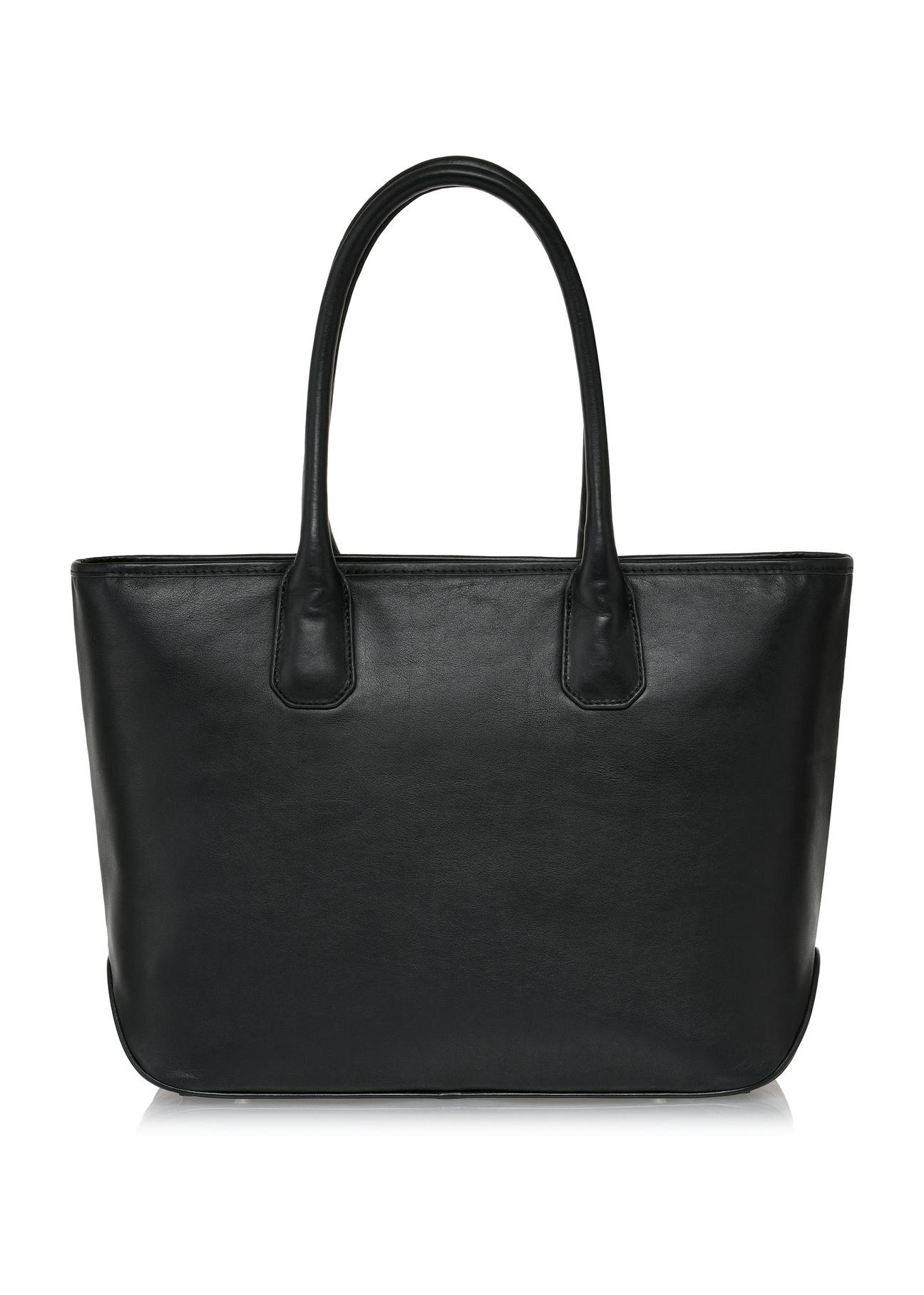 Black leather shopper bag TORES-1067-99(Z24)-04